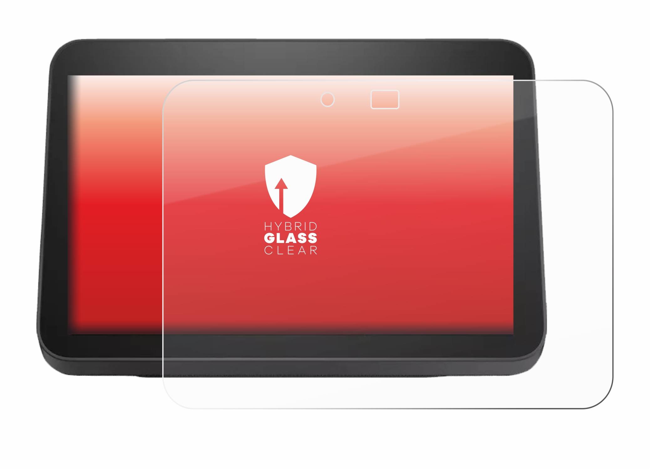 upscreen Hybrid Glas Panzer-Folie für Amazon Echo Show 8 2023 (3. Gen.)