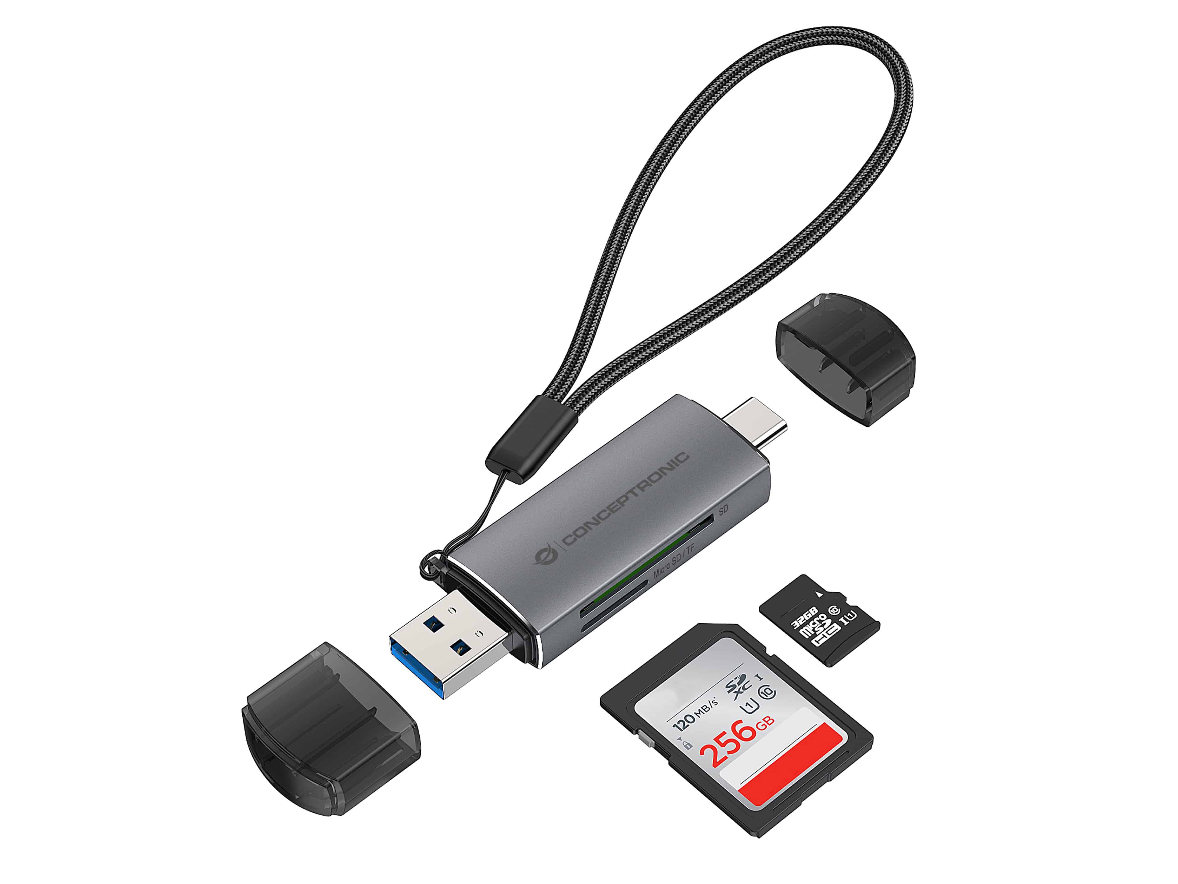 Conceptronic Kartenleser (microSD UHS-I, SD UHS-I, microSDHC, microSDXC, SDHC, SDXC)
