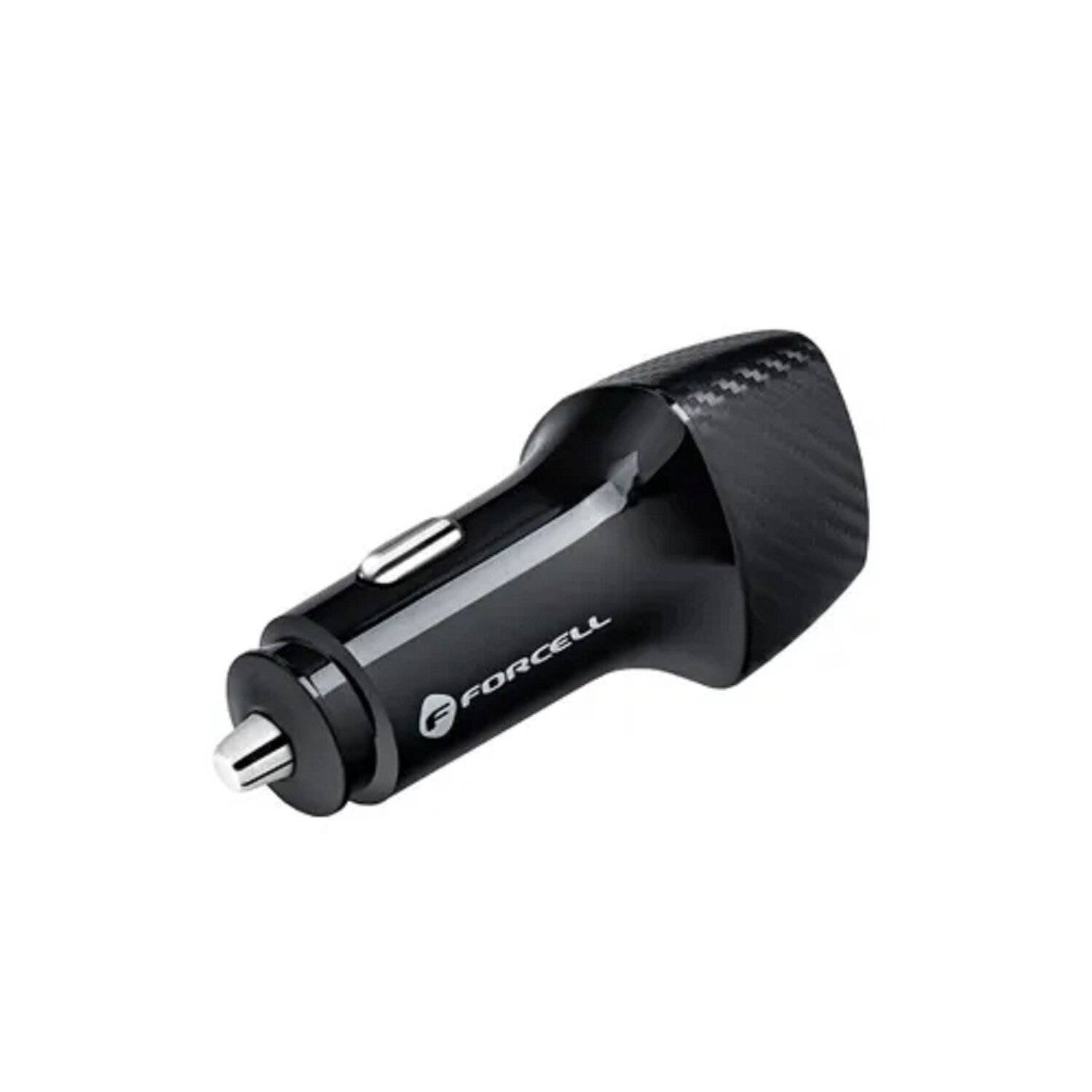 FORCELL CARBON Autoladegerät Typ C 3.0 PD20W CC50-1C (insgesamt 20 W) + Kabel für iPhone Anschluss PD20W