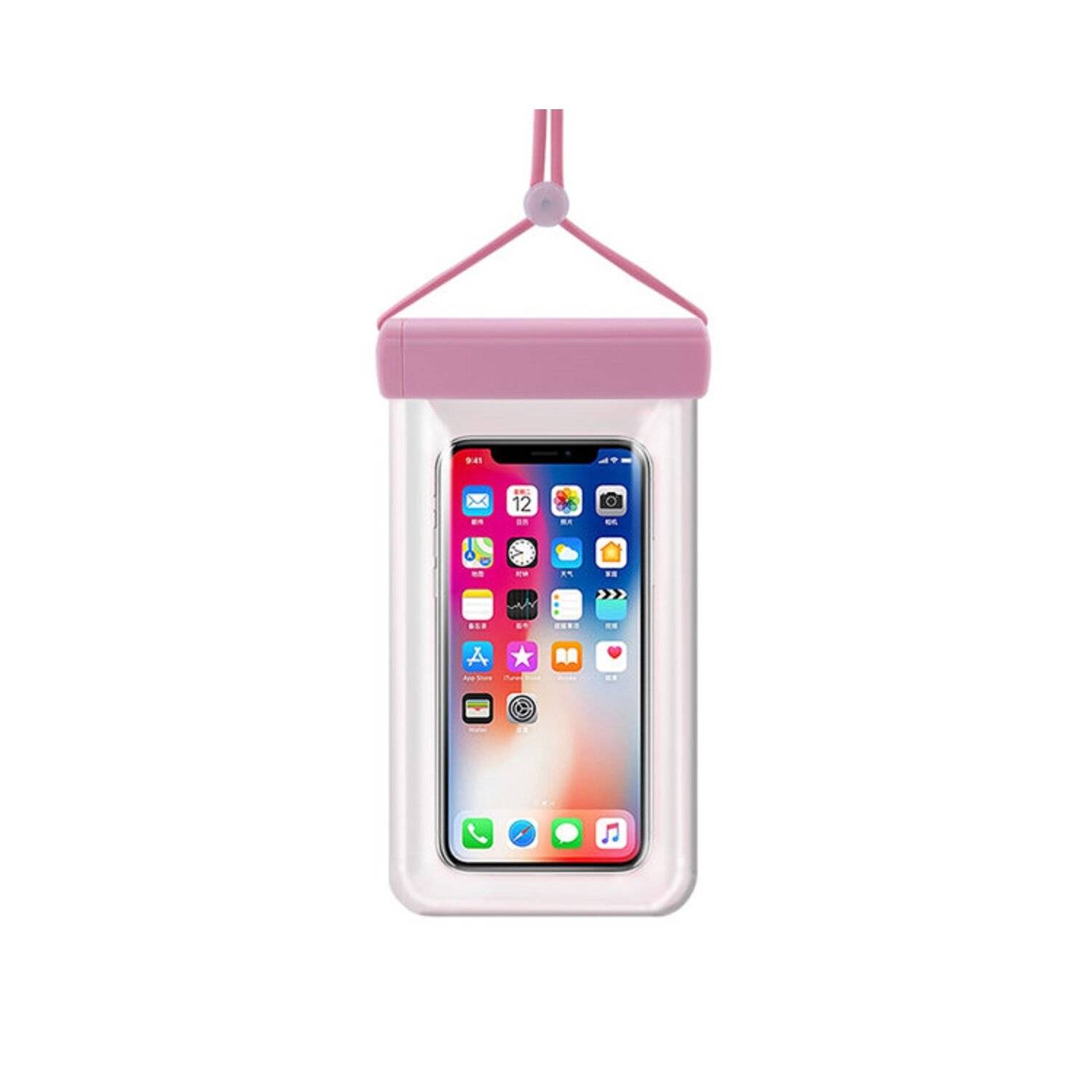 Wasserdichte Handyhülle 115 mm x 220 mm, Tasche für den Pool, Strand Pink
