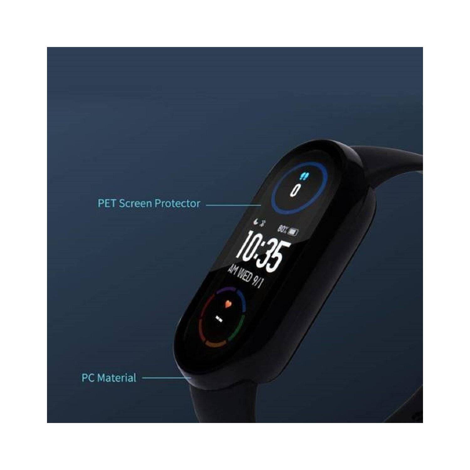 Schutzglas Folie XIAOMI MI BAND 3 / 4 / 5 / 6 / 6 NFC Tech-Protect Defense360 schwarz