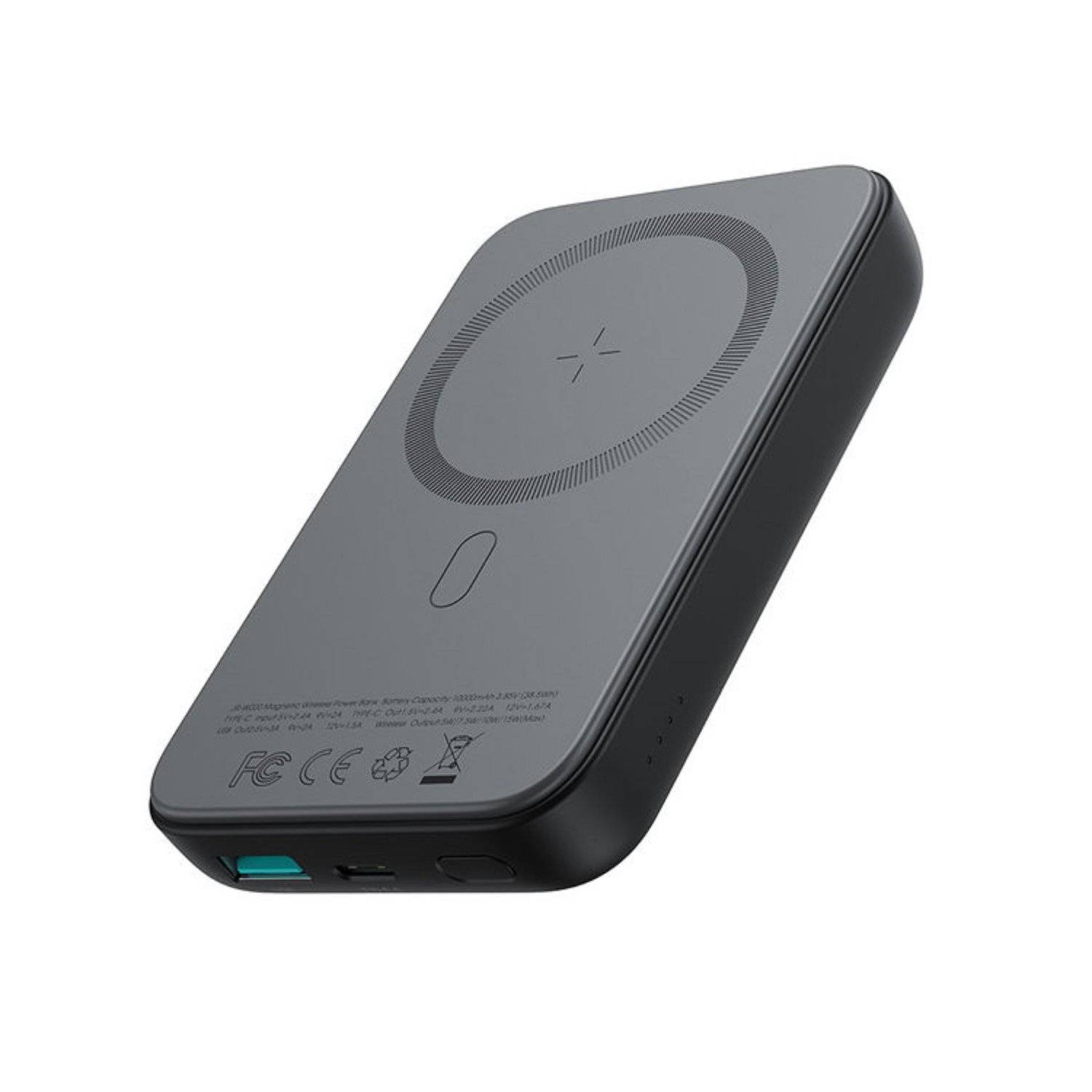 Joyroom Power Bank 10000mAh 20W Schnellladung Magnetisches 15W Kabelloses Ladegerät Kompatibel mit MagSafe Schwarz