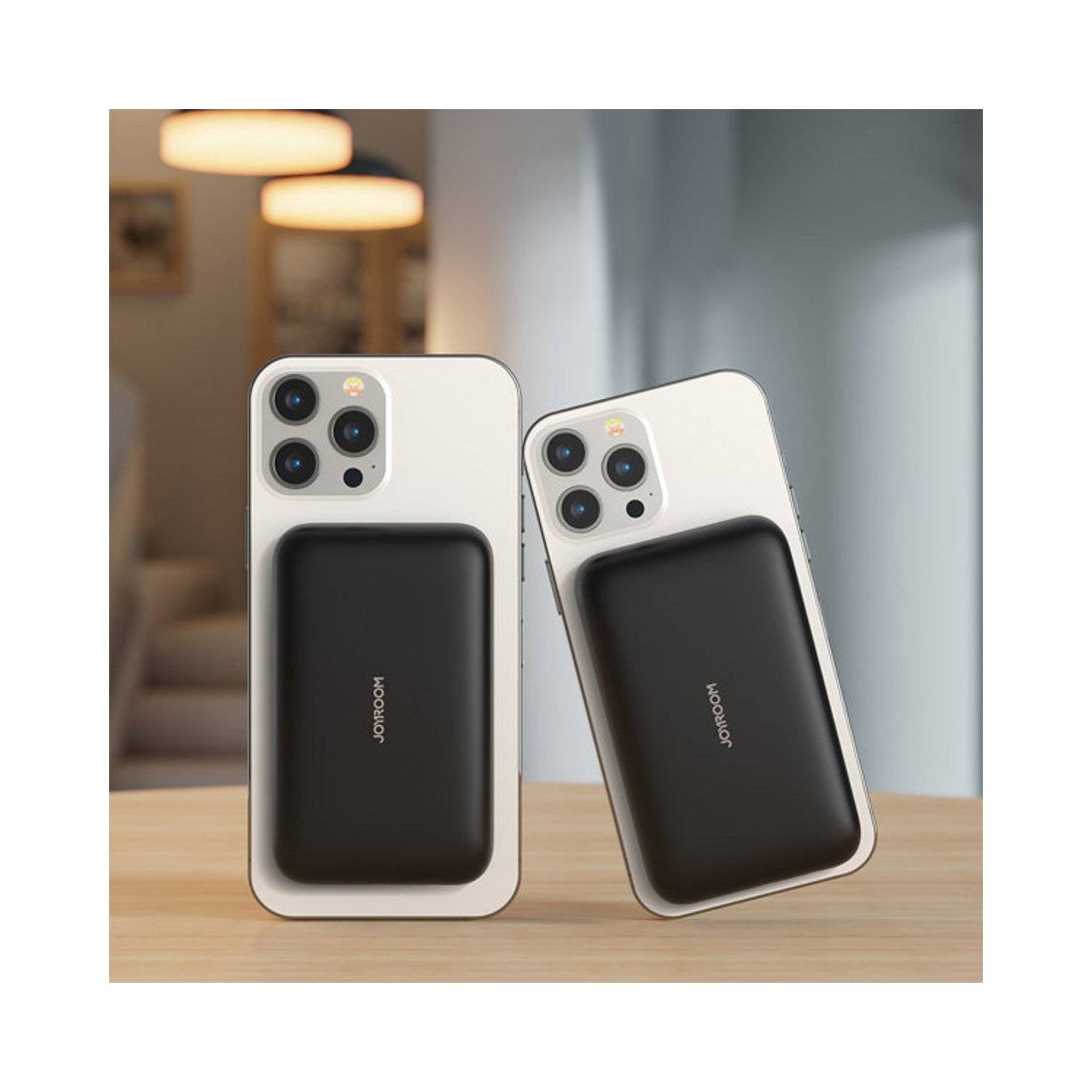 Joyroom Power Bank 10000mAh 20W Schnellladung Magnetisches 15W Kabelloses Ladegerät Kompatibel mit MagSafe Schwarz