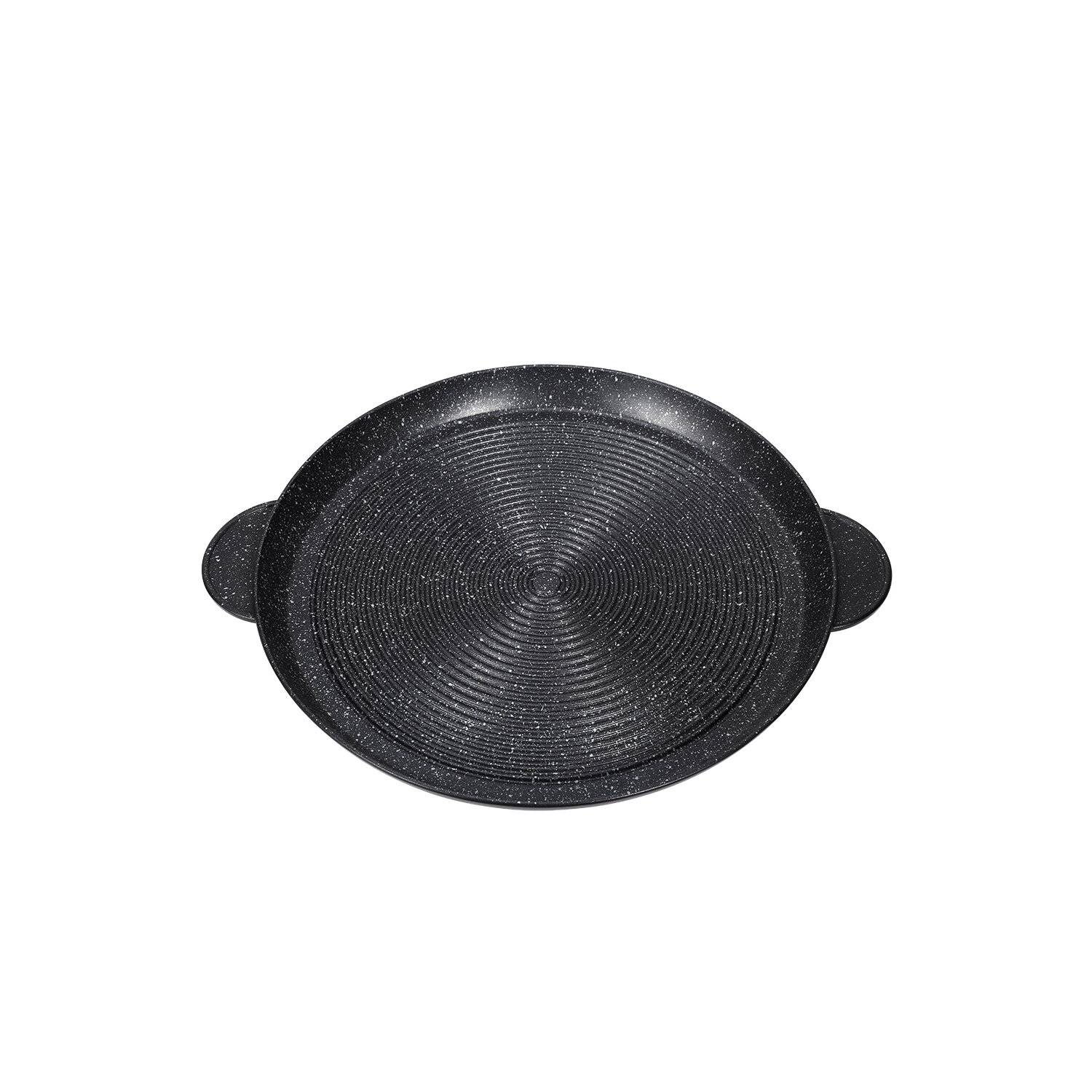 Alu Guss Pizza Brot Grill Pfanne Ø32cm Induktion Bratpfanne Handschuhe