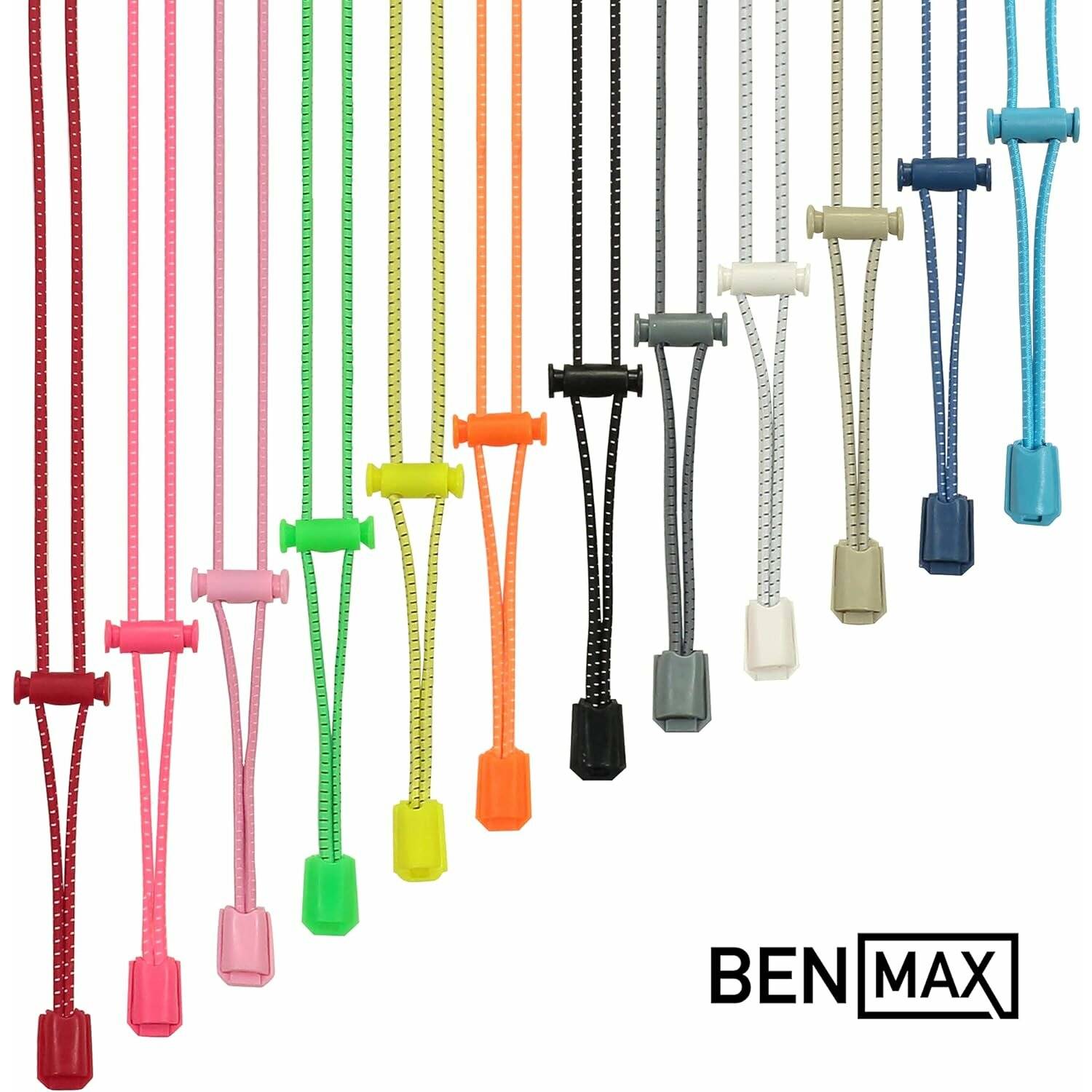 BENMAX SPORTS Hochleistungs-Schnürsenkel ohne Binden Gummi Schuhbänder mit Schnellverschluss Neon Orange