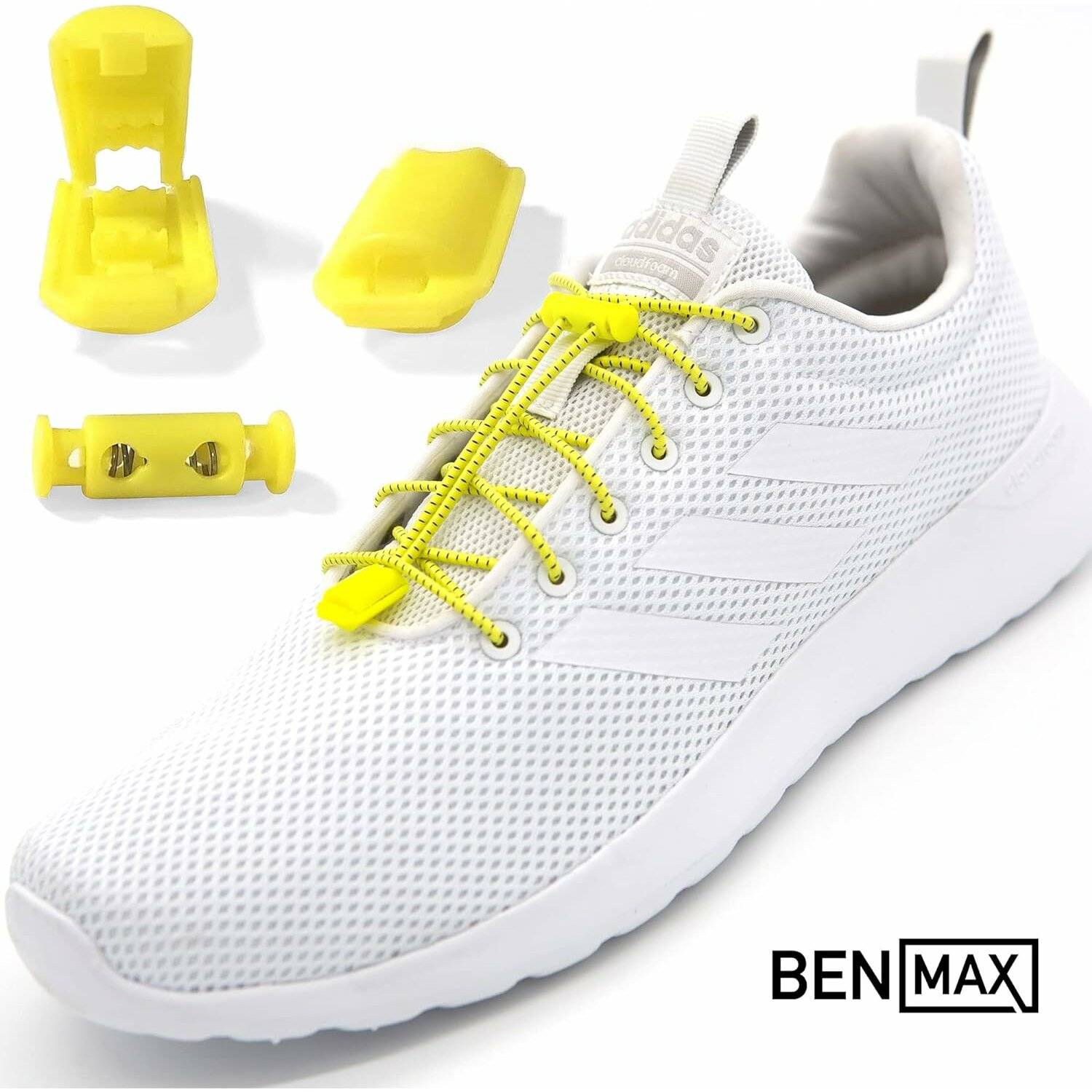 BENMAX SPORTS Hochleistungs-Schnürsenkel ohne Binden Gummi Schuhbänder mit Schnellverschluss Gelb