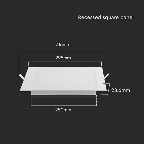 V-TAC LED-Einbauleuchte VT-61024, EEK: F, 24 W, 2500 lm, 3000 K, weiß V-TAC LED-Einbauleuchte VT-61024, EEK: F, 24 W, 2500 lm, 3000 K, weiß