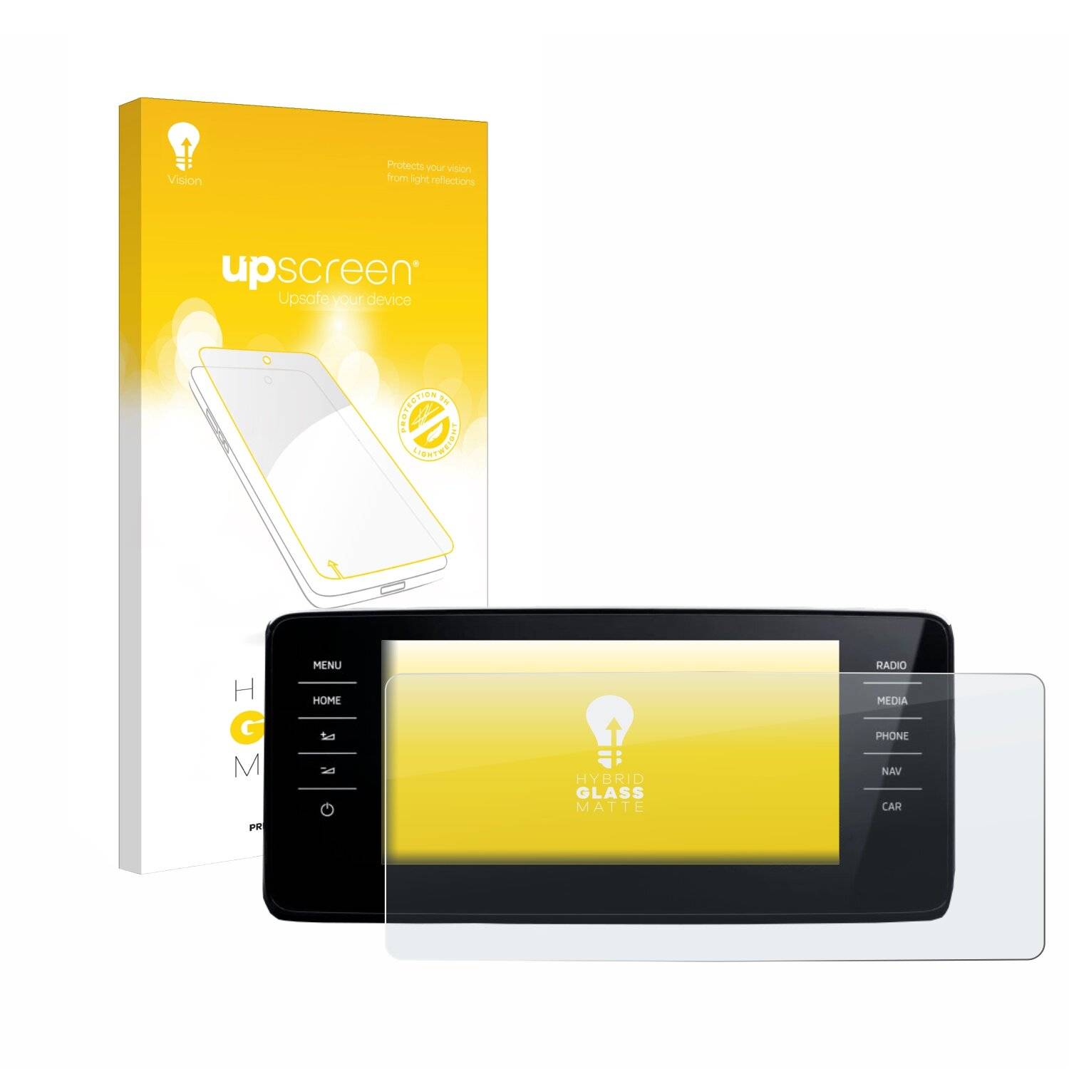 upscreen Hybrid Glas Matt Panzer-Folie für Skoda Scala Infosystem Amundsen 9.2