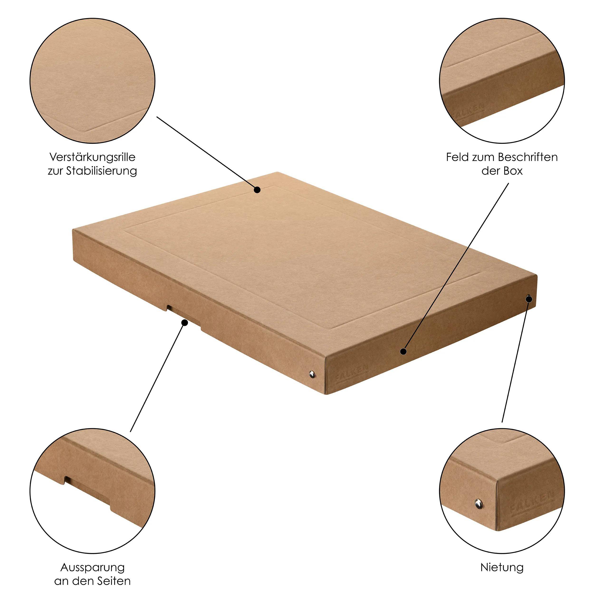 Falken 5x PURE Box Nature DIN A3, Füllhöhe 40 mm braun - Braun - 22001776F