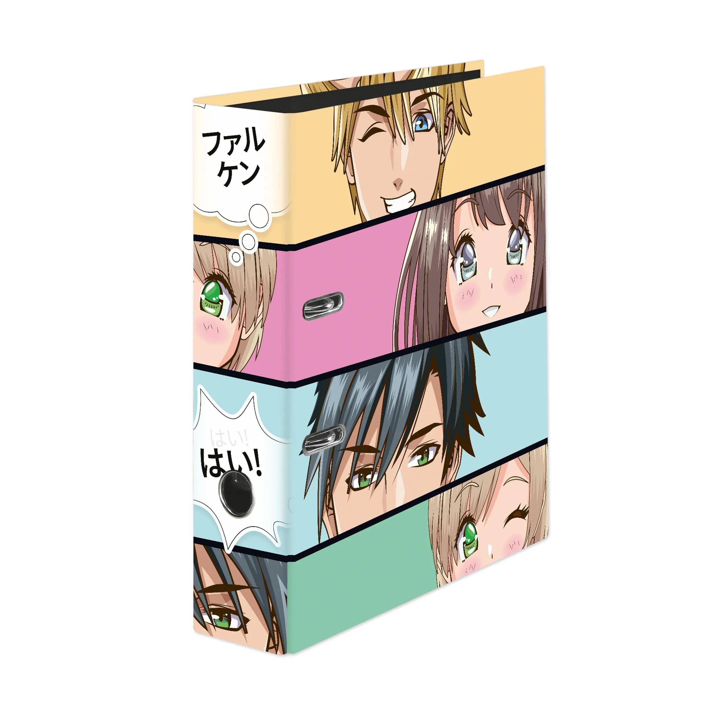 Falken 6x Motivordner Manga sortiert A4 Rücken 8cm Griffloch Sortiert 21002208F