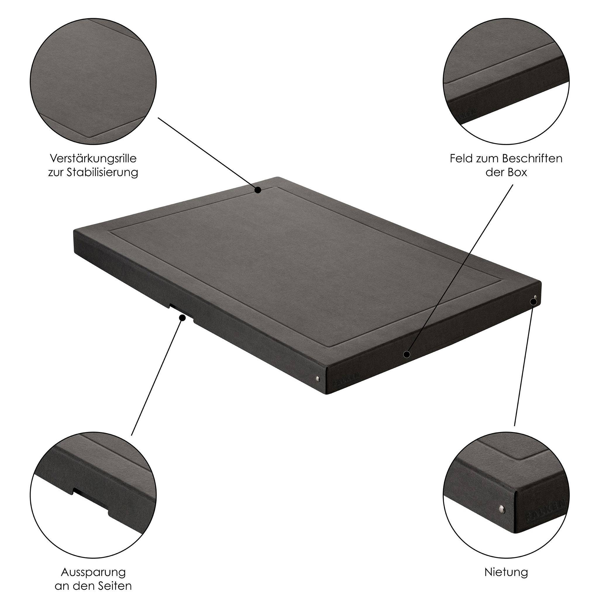 Falken 5x PURE Box Black DIN A2, Füllhöhe 40 mm schwarz - Schwarz - 22001672F