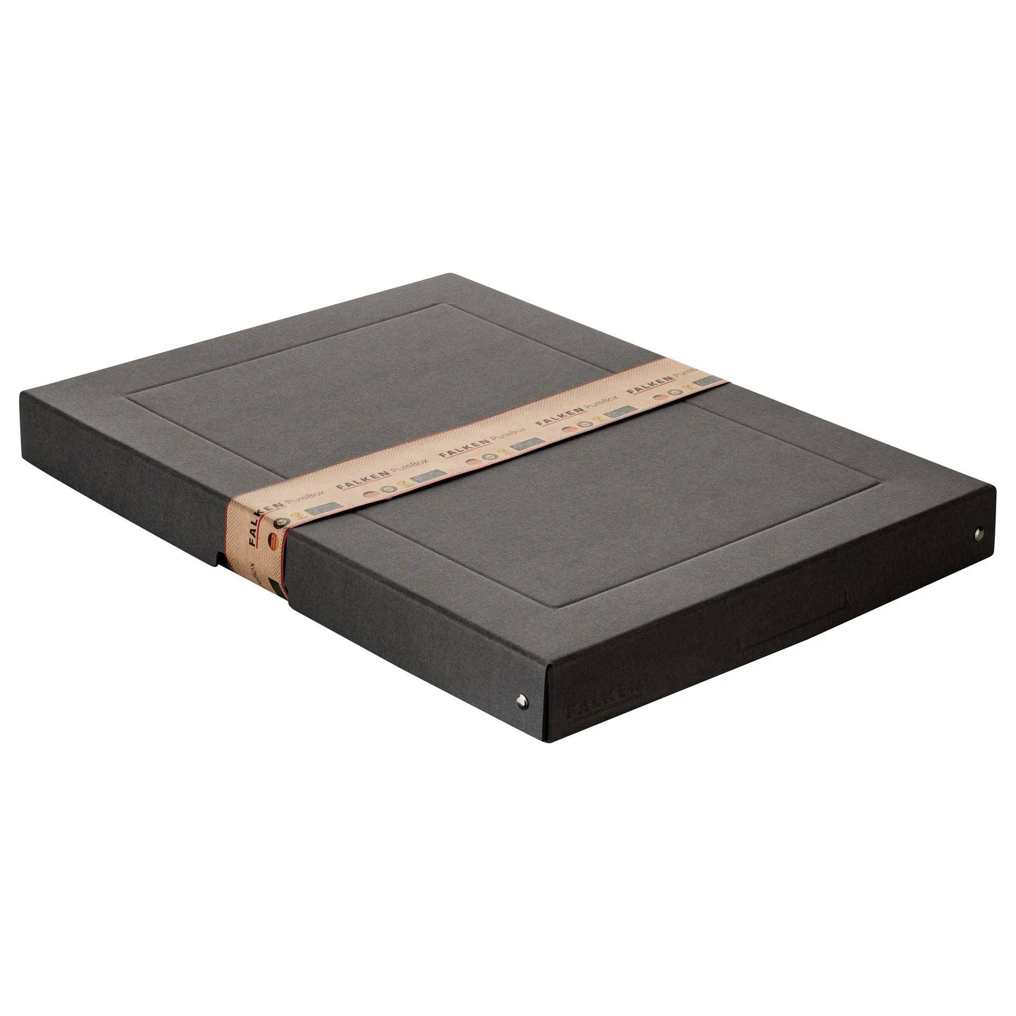 Ein rechteckiger Karton, der mit einem braunen Papierstreifen bedeckt ist, mit den Etiketten „Region1, Region2, Region3