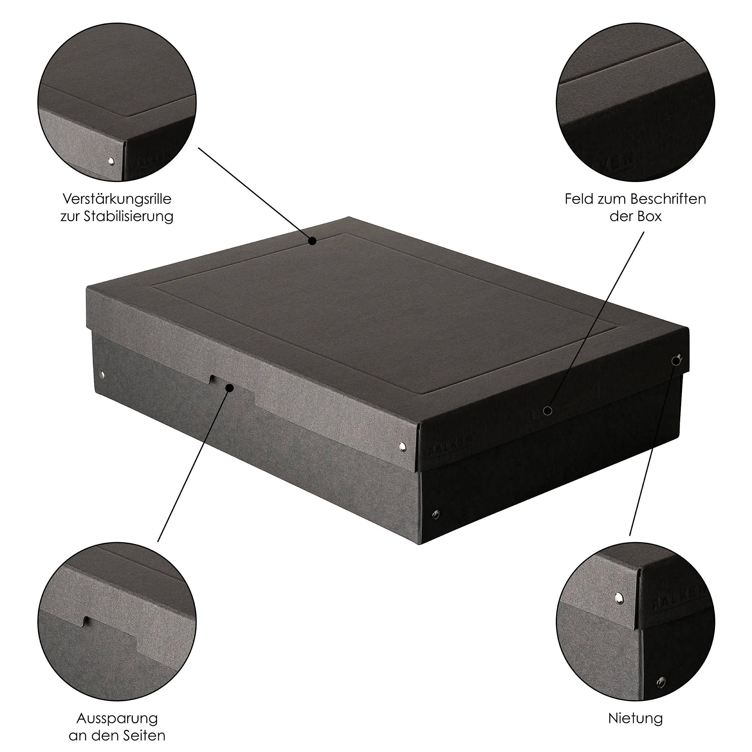 Falken 5x PURE Box Black DIN A3, Füllhöhe 100 mm schwarz - Schwarz - 22001688F