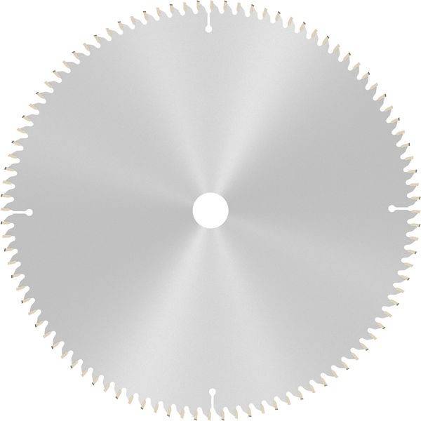 Eine Kreissägeblatt mit scharfen Zähnen, die entlang der Kante gleichmäßig angeordnet sind und zum Schneiden von Holz- oder Metalloberflächen entwickelt wurden.