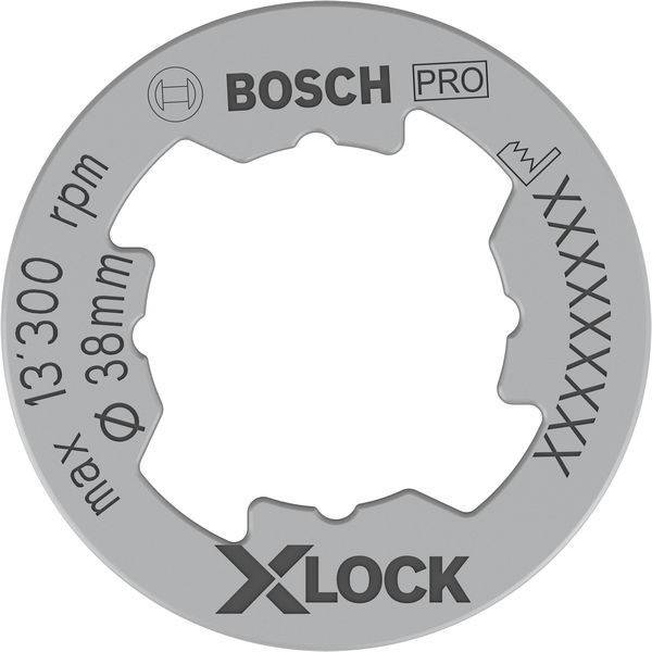 Sägeblatt mit 'Bosch Pro' Branding, X-Lock-Design, max. 13.300 U/min, 38 mm Durchmesser.