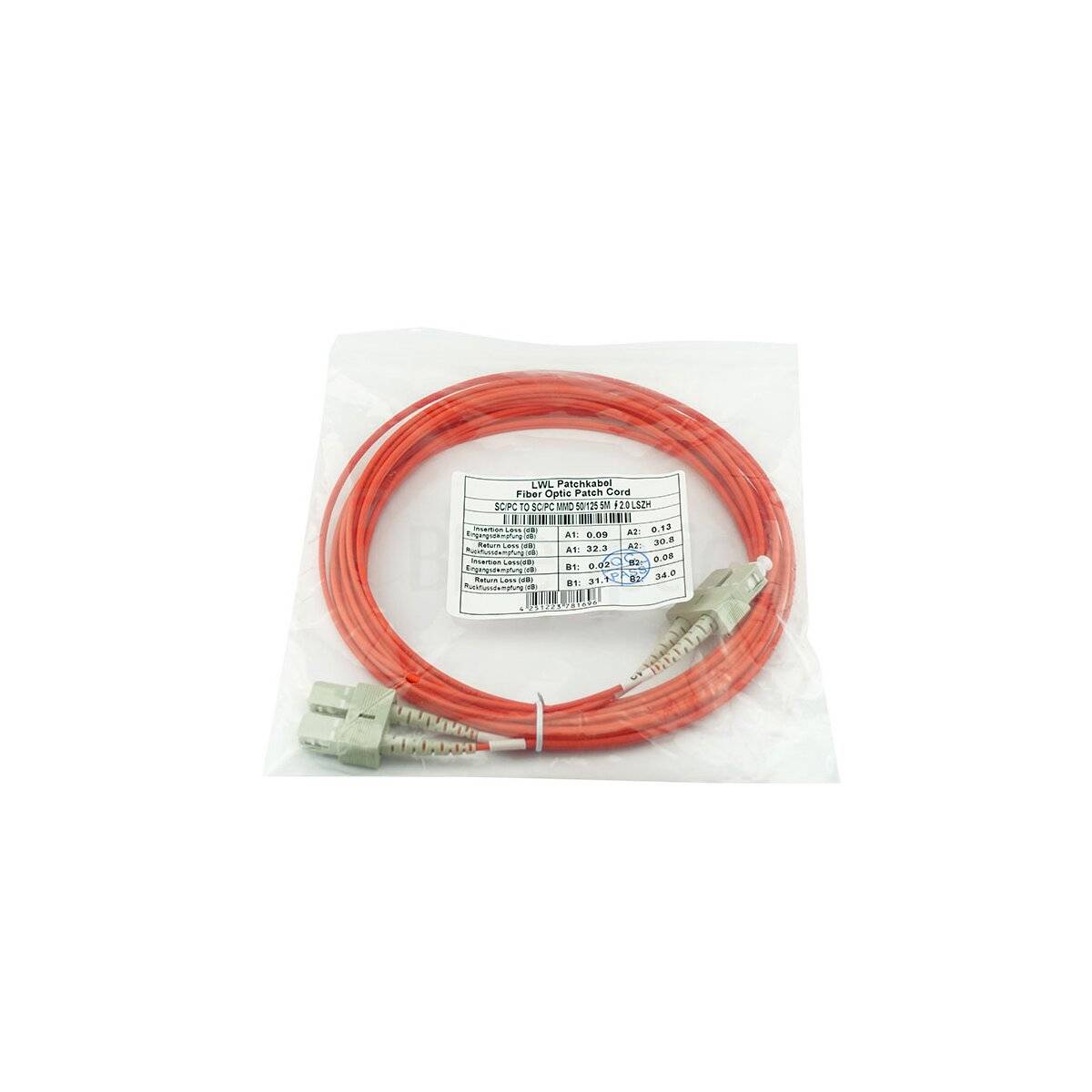 BlueOptics Duplex LWL Patchkabel SC-SC Multimode OM1 0.5 Meter