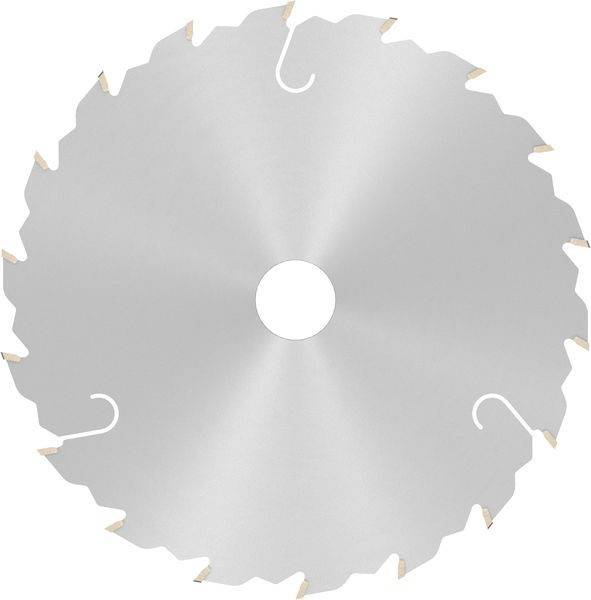 Eine Kreissägeblatt mit scharfen Zähnen, die gleichmäßig am Rand verteilt sind und zum Schneiden von Holz oder Metall konzipiert sind.
