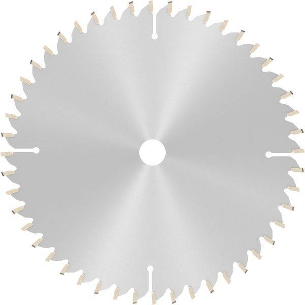Kreissägeblatt mit scharfen Zähnen, verwendet zum Schneiden von Holz und anderen Materialien.