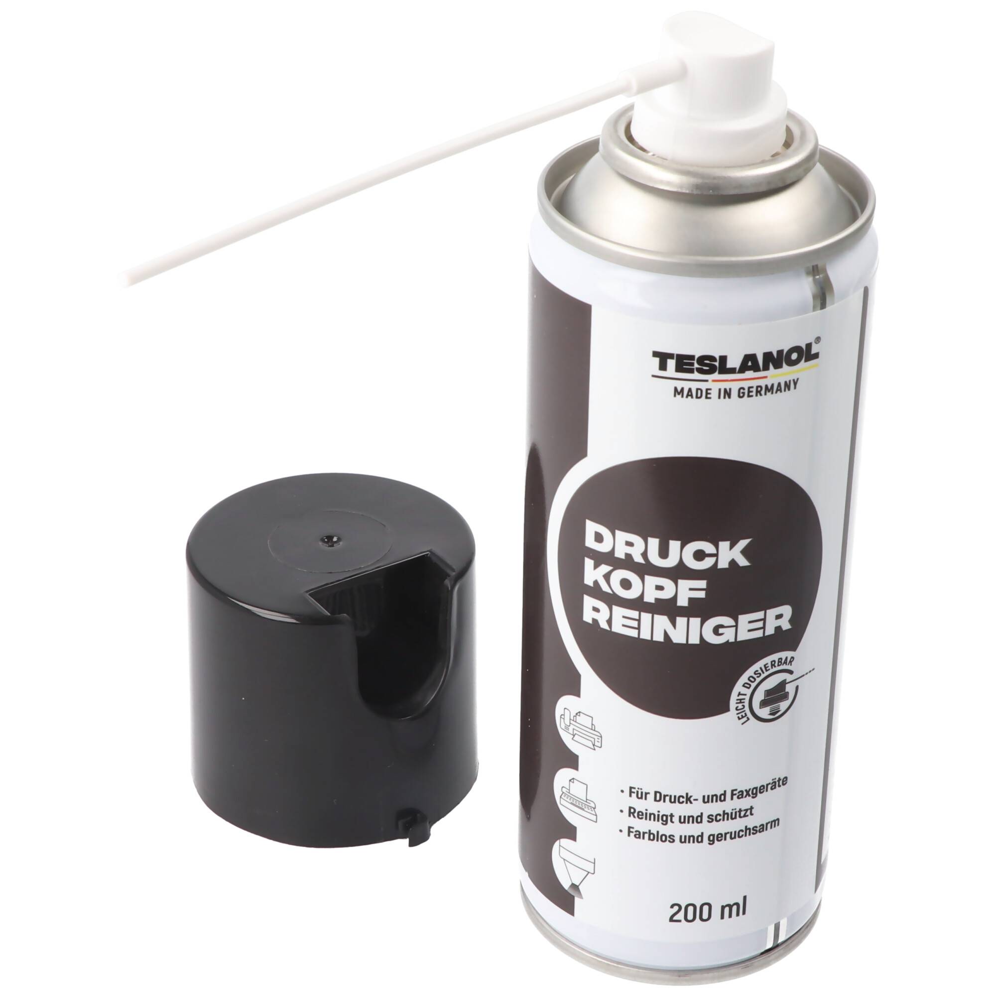 Teslanol Druckkopfreiniger 200 ml, Druckkopfreinigerspray reinigt die Düsen handelsüblicher Drucker effektiv und schnell