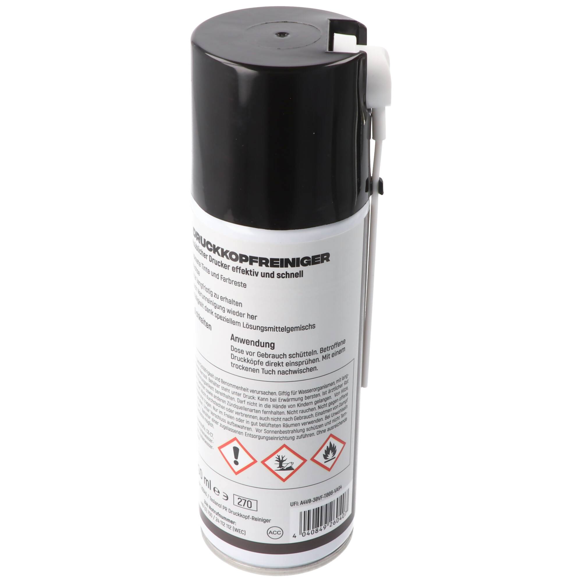 Teslanol Druckkopfreiniger 200 ml, Druckkopfreinigerspray reinigt die Düsen handelsüblicher Drucker effektiv und schnell