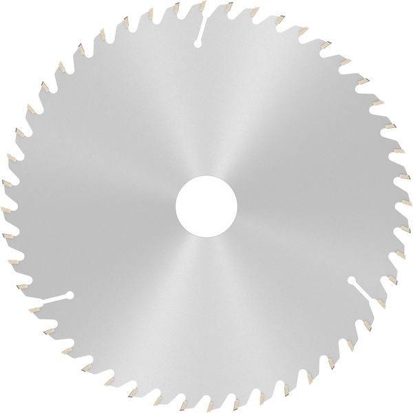 Eine Kreissägeblatt mit mehreren scharfen Zähnen entlang des Randes, konzipiert für effizientes Schneiden von Materialien.