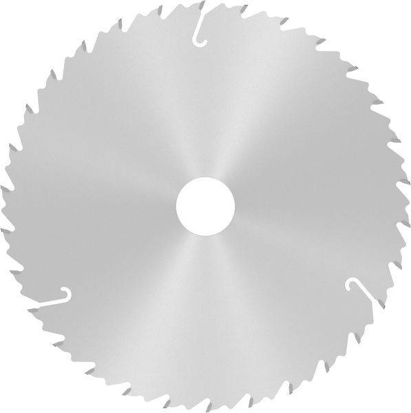 Eine Kreissäge mit scharfen Zähnen an ihrem Rand, die zum Schneiden von Holz oder anderen Materialien verwendet wird.