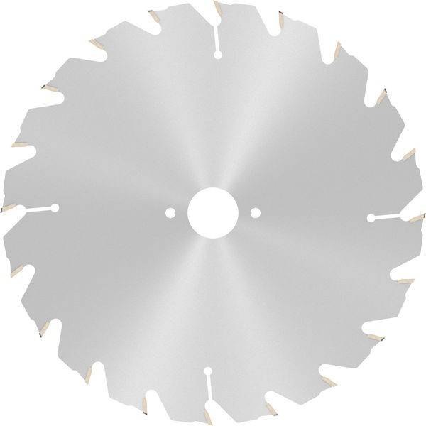 Kreisförmige Metallsägeblatt mit mehreren Zähnen entlang des Randes, verwendet zum Schneiden harter Materialien, vor einem einfarbigen Hintergrund präsentiert.