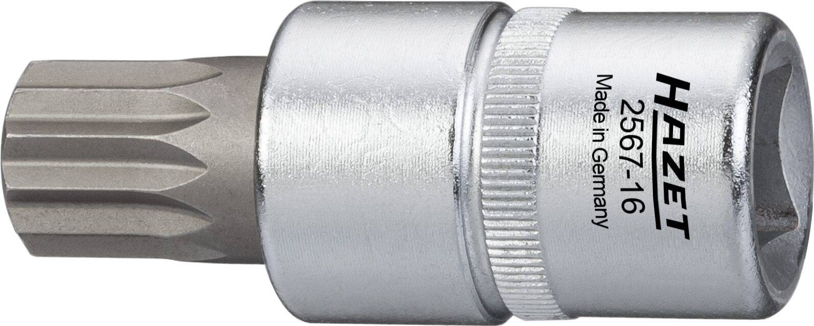 HAZET Öldienst Schraubendreher-Steckschlüsseleinsatz 2567-16 ∙ Vierkant hohl 12,5 mm (1/2 Zoll) ∙ Innen Vielzahn Profil