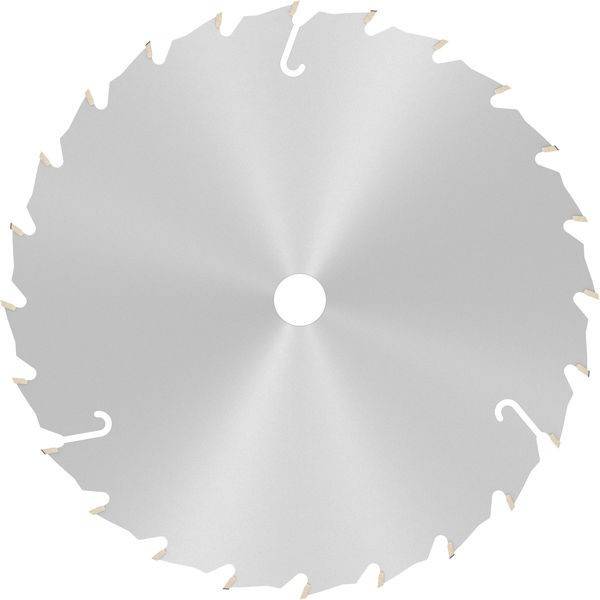 Eine Kreissägeblatt mit scharfen Zähnen, die gleichmäßig am Rand verteilt sind, entwickelt zum Schneiden von Materialien wie Holz oder Metall.