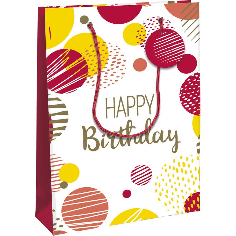 Clairefontaine Geschenktüte "Happy Birthday rosa", mittel