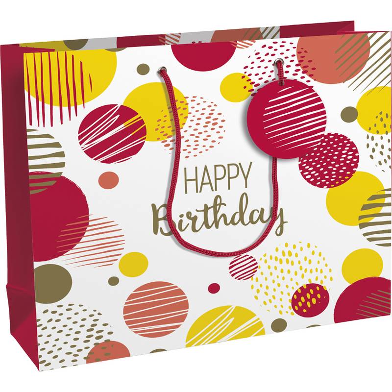 Clairefontaine Geschenktüte "Happy Birthday rosa", groß