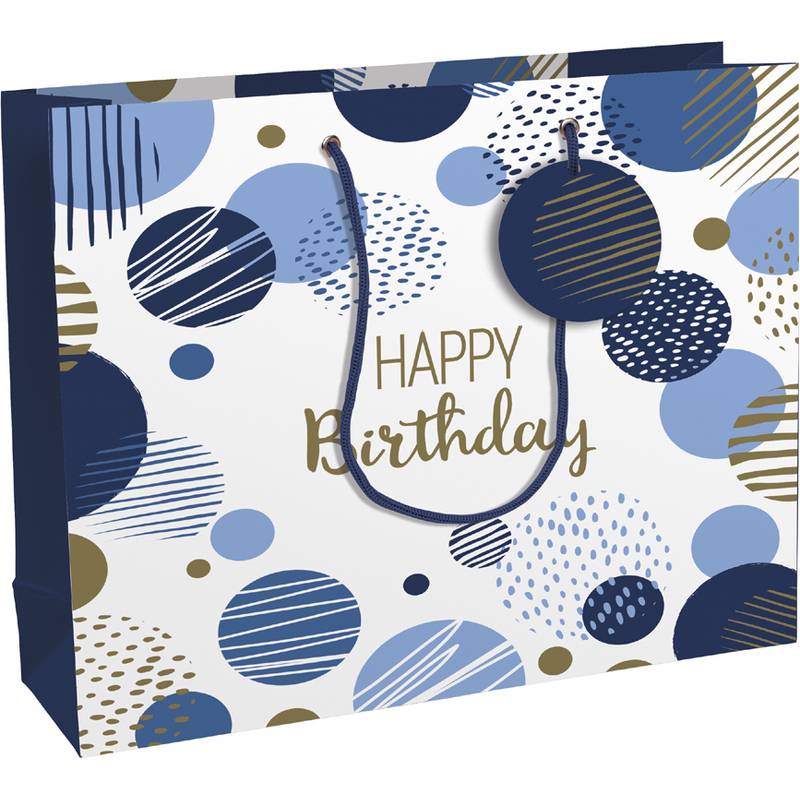 Clairefontaine Geschenktüte "Happy Birthday blau", groß