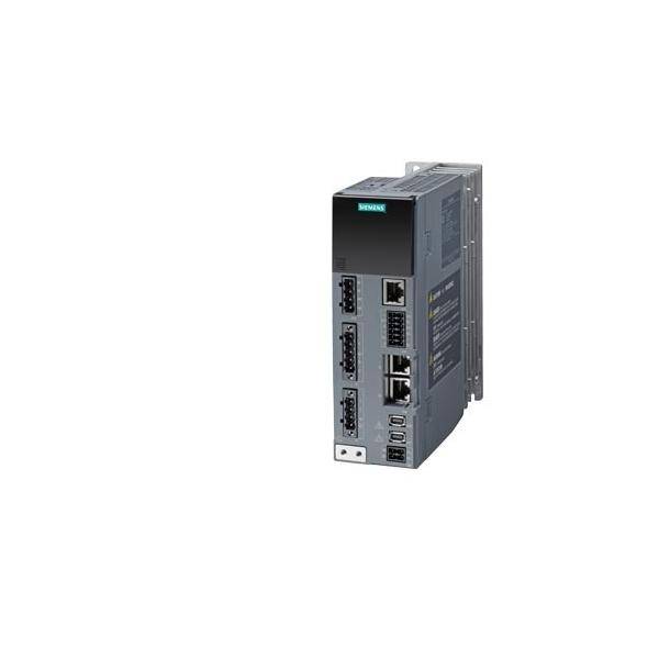 Ein Siemens-Industrieautomatisierungsgerät mit mehreren Anschlüssen für Konnektivität in vertikaler Ausrichtung.