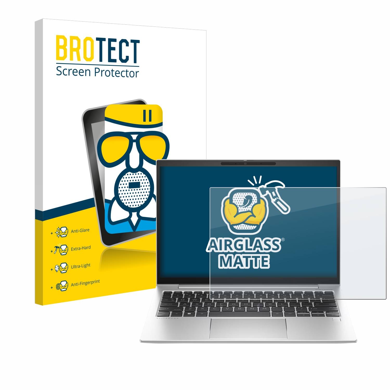 BROTECT AirGlass Matt Glas Panzer Folie für HP EliteBook 830 G10 Laptop-PC