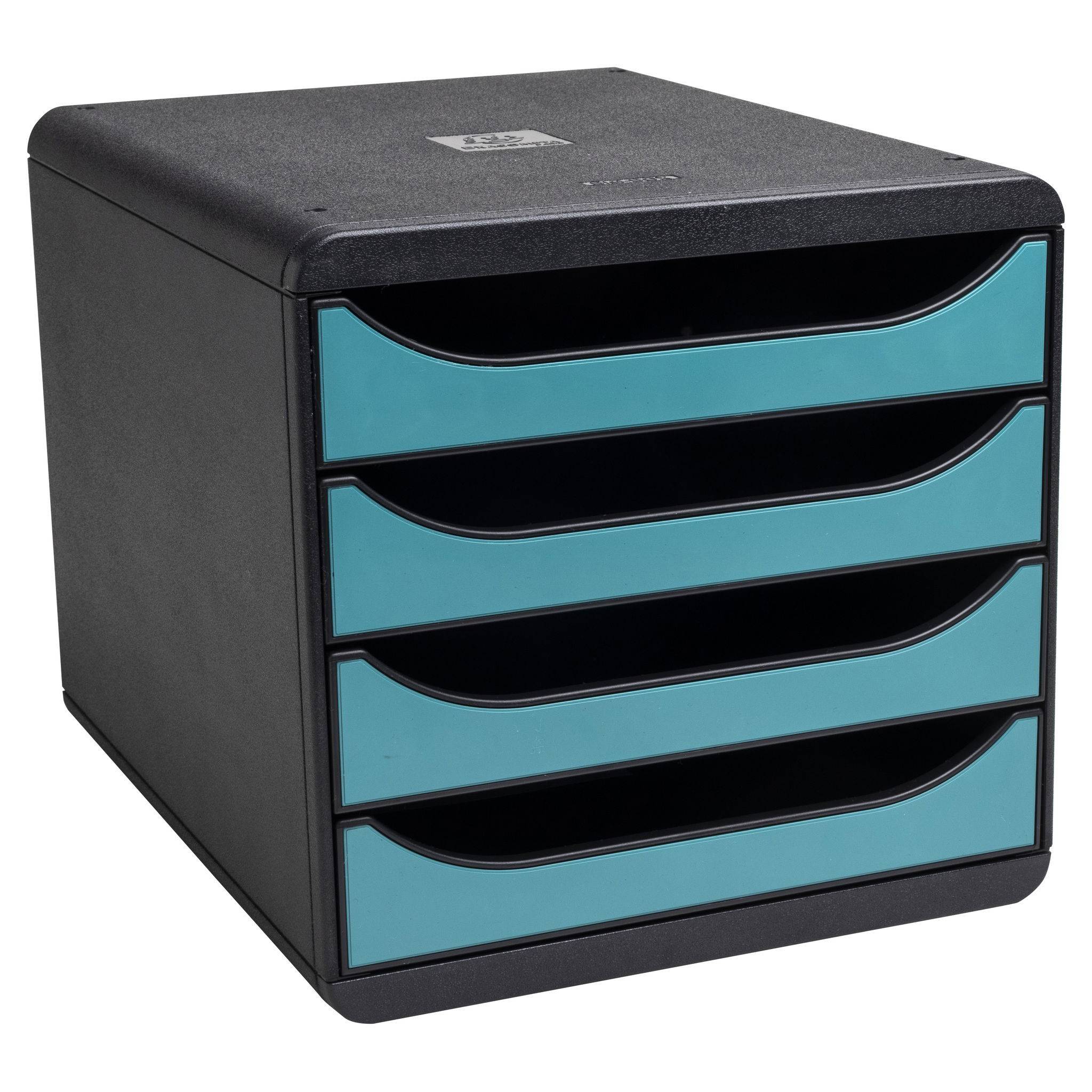 Exacompta Big Box, Schubladenbox + 4 Schubladen, Skandi, Bleu Pacifique, 31034D