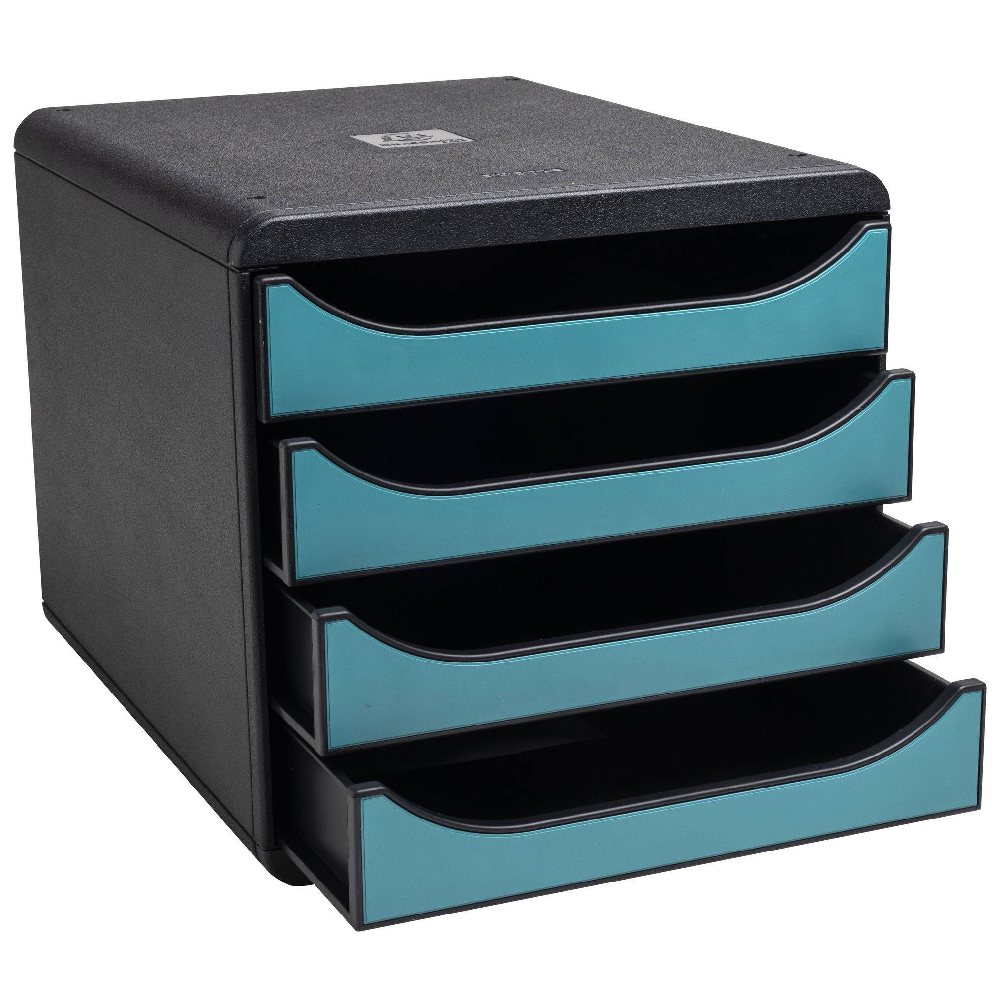Exacompta Big Box, Schubladenbox + 4 Schubladen, Skandi, Bleu Pacifique, 31034D
