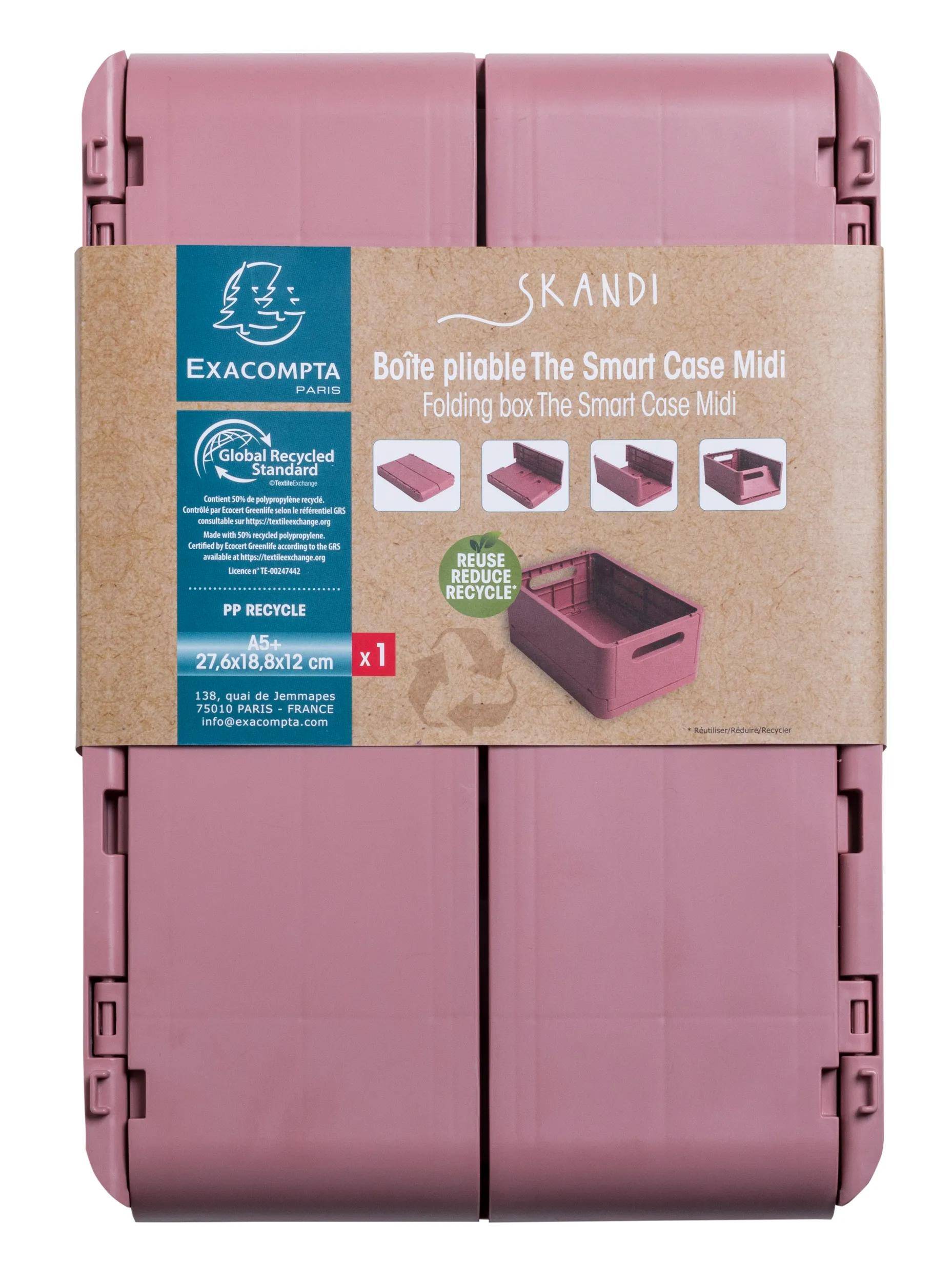 Exacompta 4x The Smart Case klappbare Midi-Box A5 mittlere Größe Altrosa 27138D