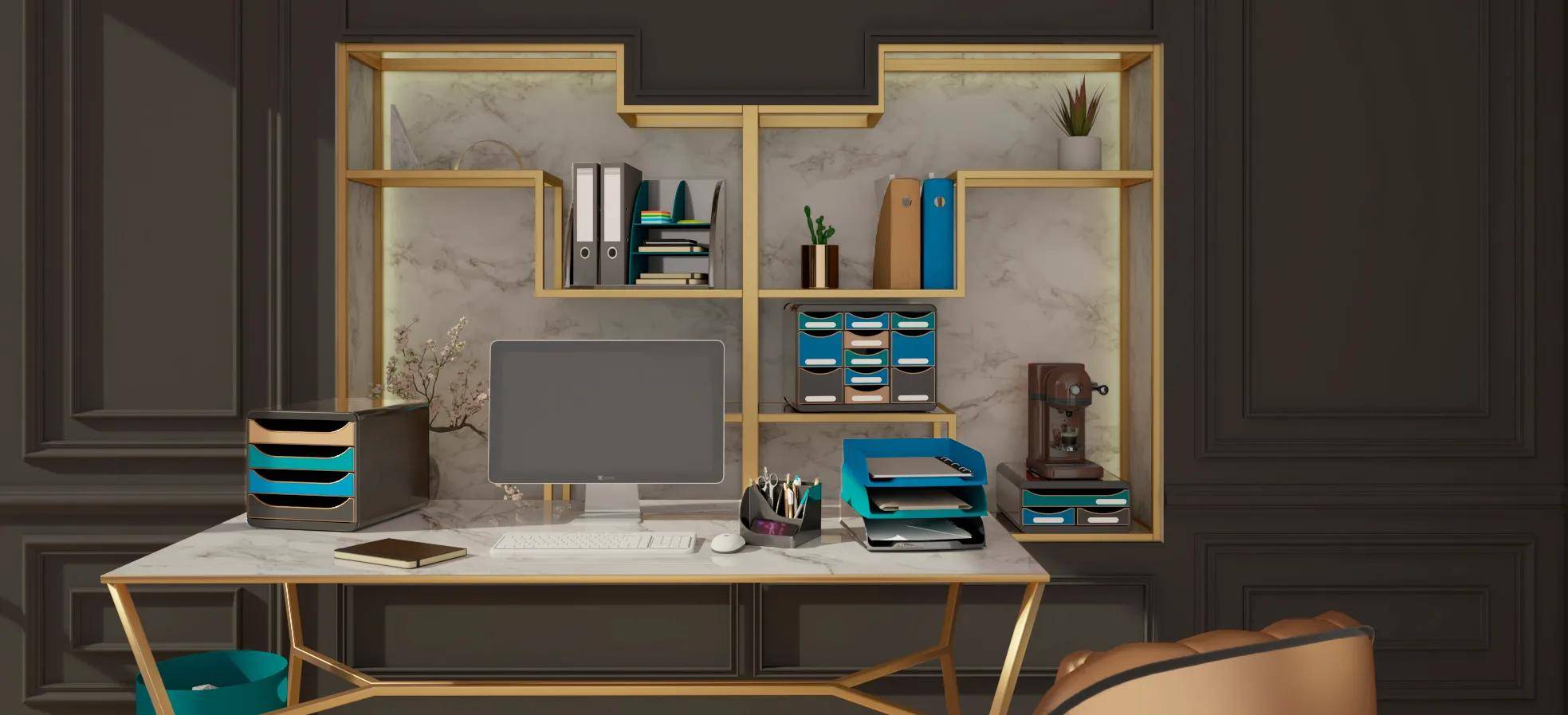 Exacompta 6x Mag Cube, Stehsammler, Neo Deco - Or cuivré - 18229D