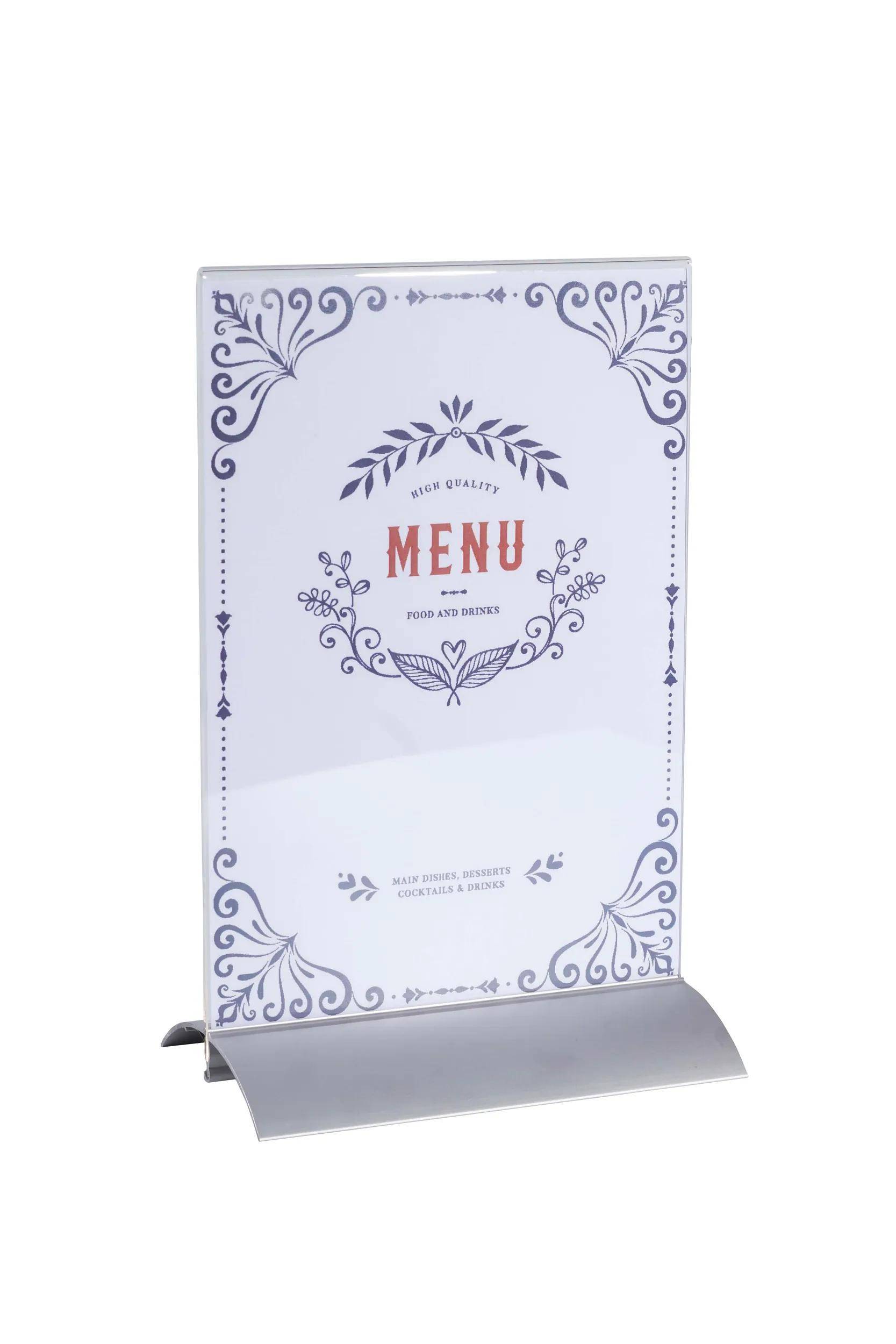 Exacompta 5x Tischaufsteller A4 mit Aluminiumstandfuß - Kristall - 84658D