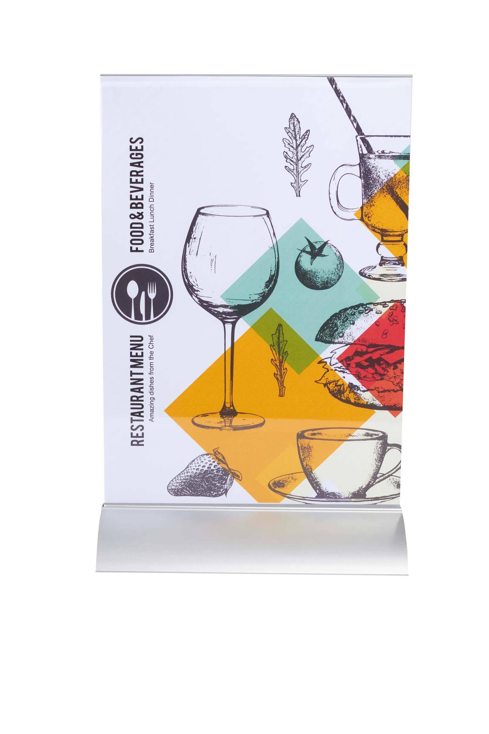 Exacompta 5x Tischaufsteller A4 mit Aluminiumstandfuß - Kristall - 84658D