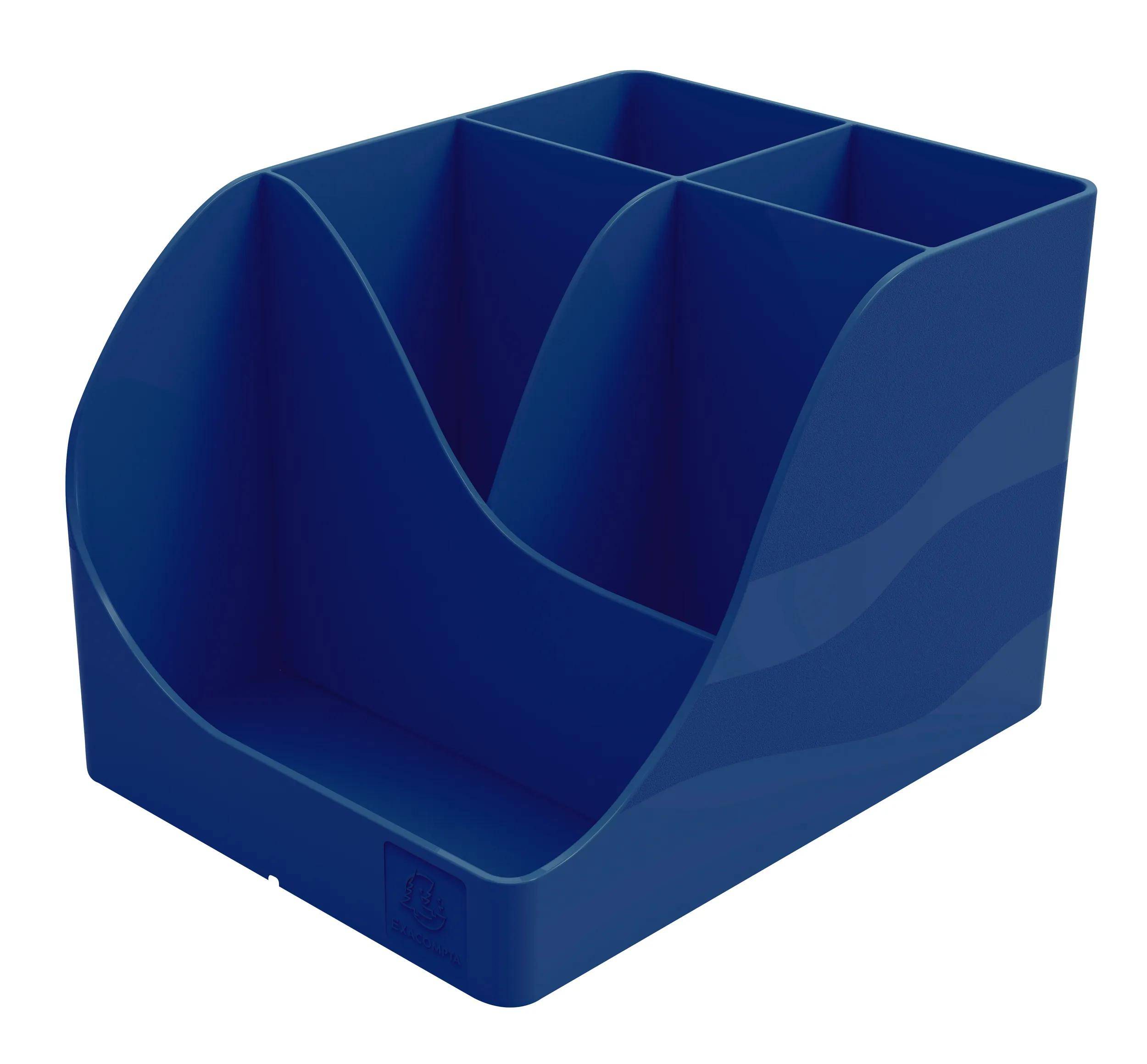 Exacompta 4x Stifteköcher Pen Wave, Bee Blue - Marineblau - 69504D