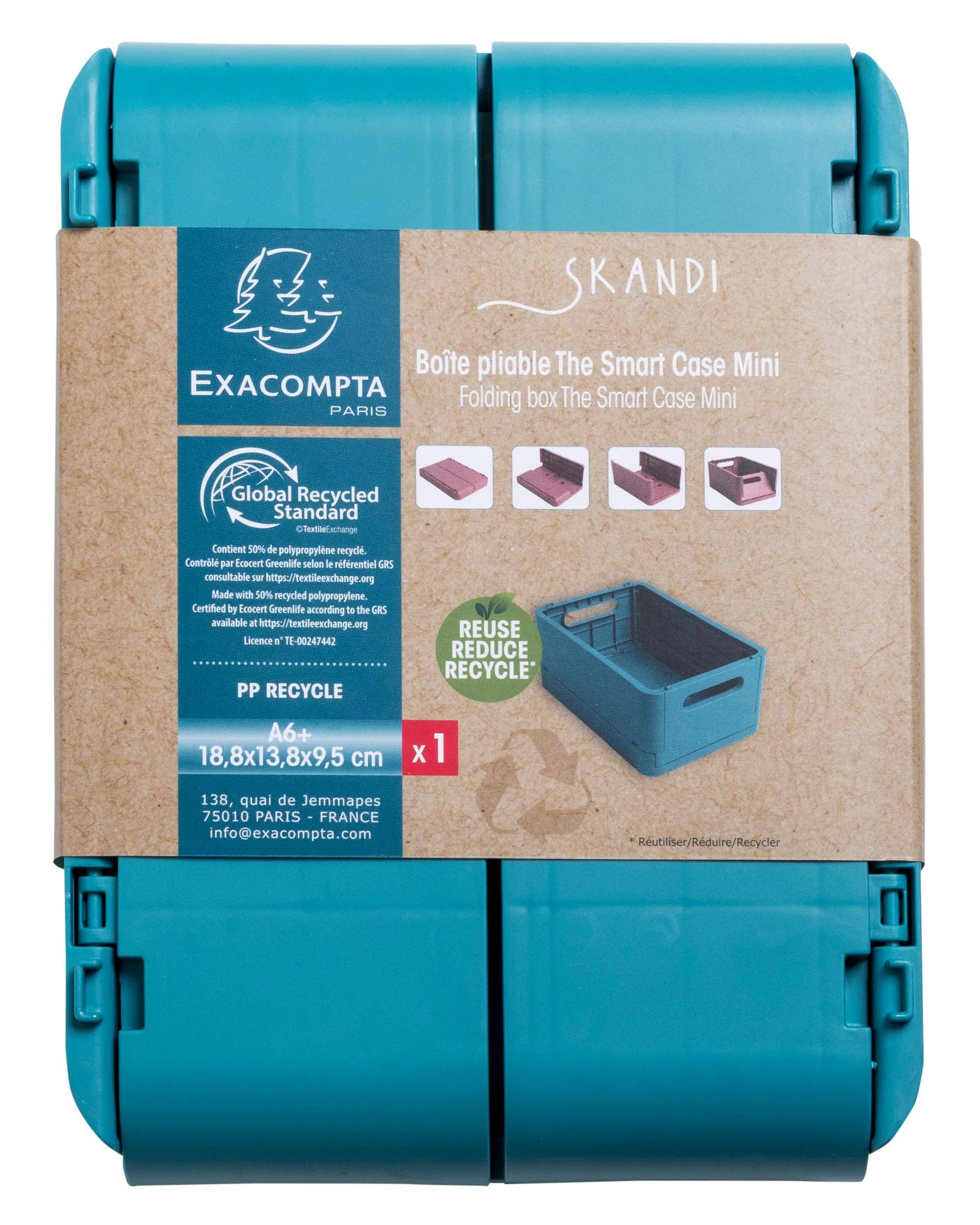 Exacompta 4x The Smart Case klappbare Mini-Box A6+ Skandi Bleu Pacifique 27034D