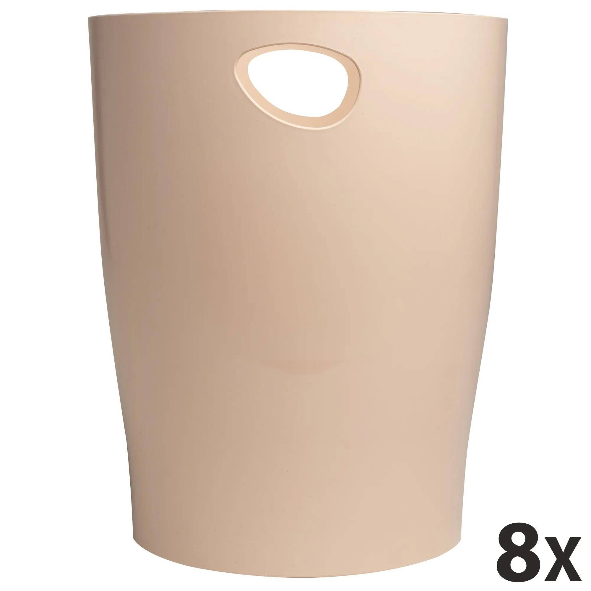 Exacompta 8x Papierkorb Ecobin, Skandi - Nude - 45331D