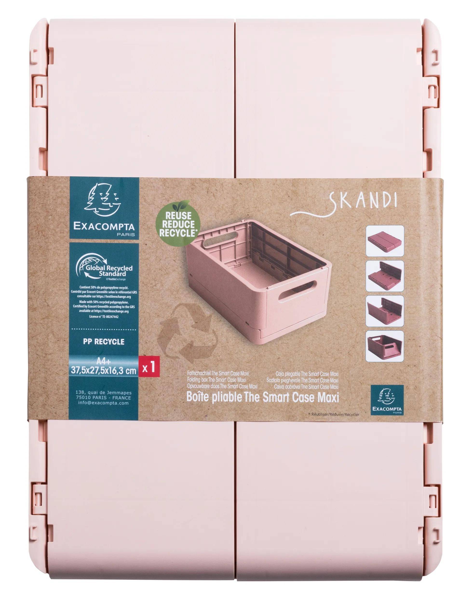 Exacompta 4x The Smart Case, klappbare Maxi-Box A4+, Skandi - Nude - 27231D