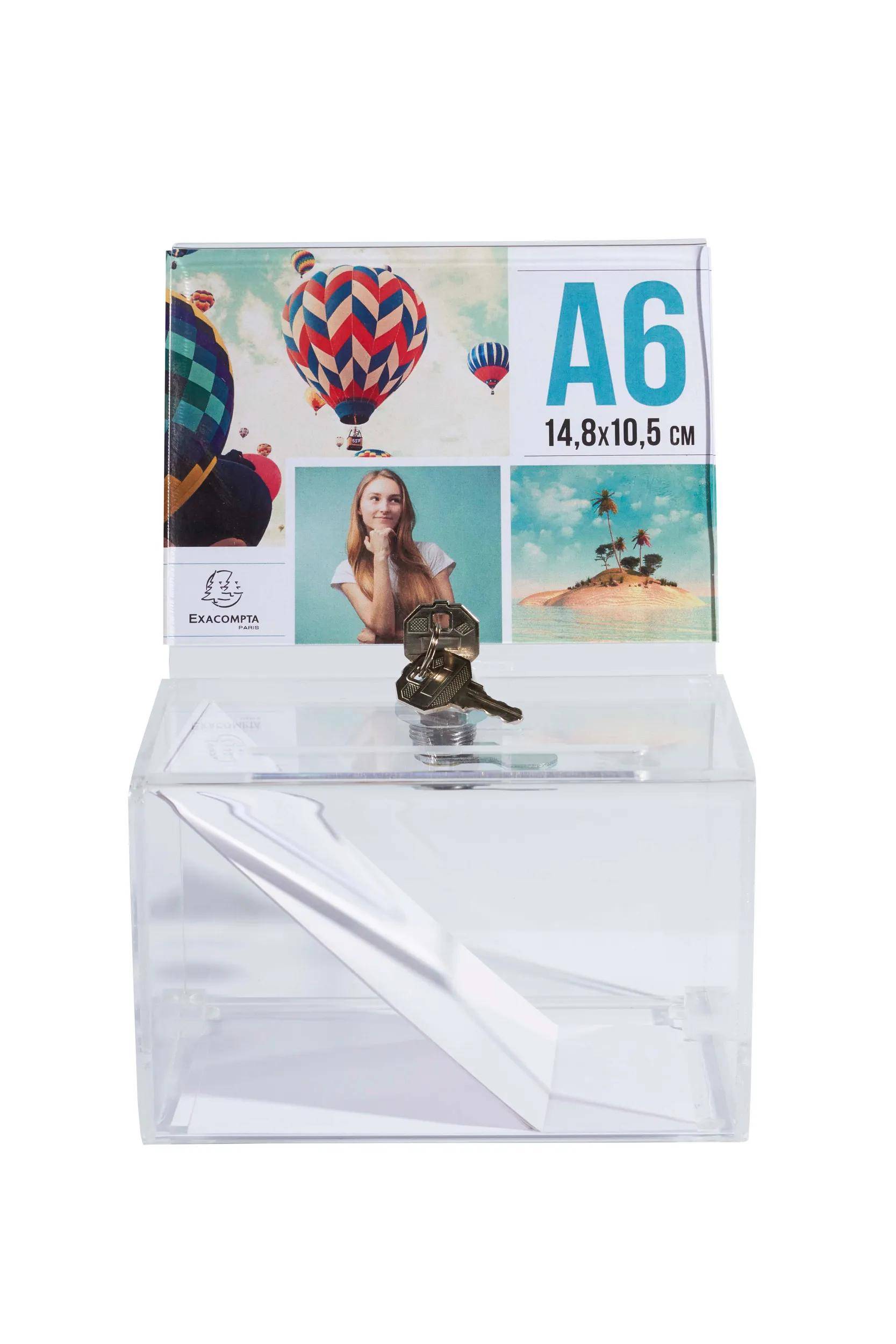 Exacompta 2x Urne A6 (15x10,5x10 cm),Exacryl - Kristall - 89358D