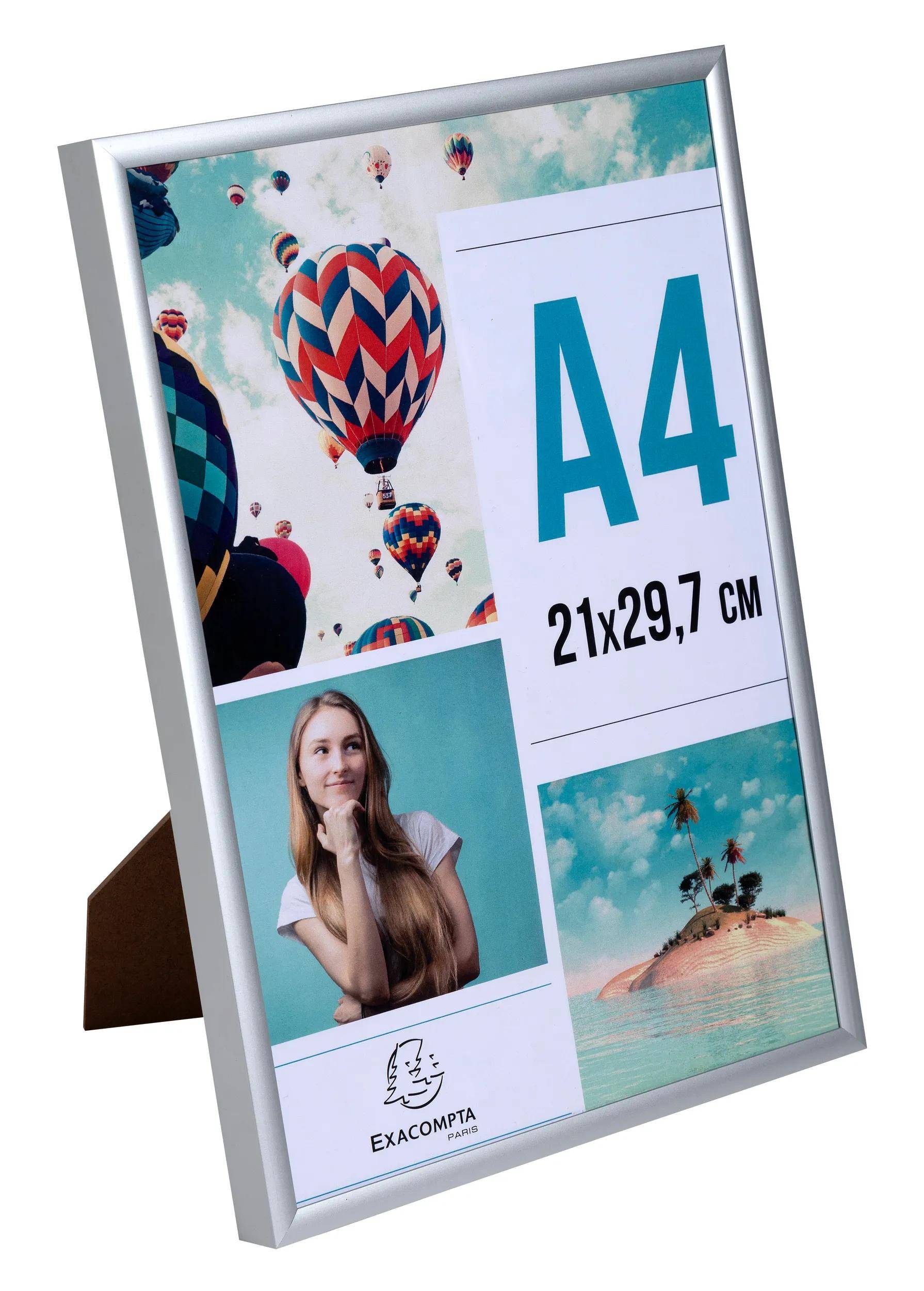 Exacompta 12x Fotorahmen A4 aus Aluminium, Exacryl - Kristall - 84758D