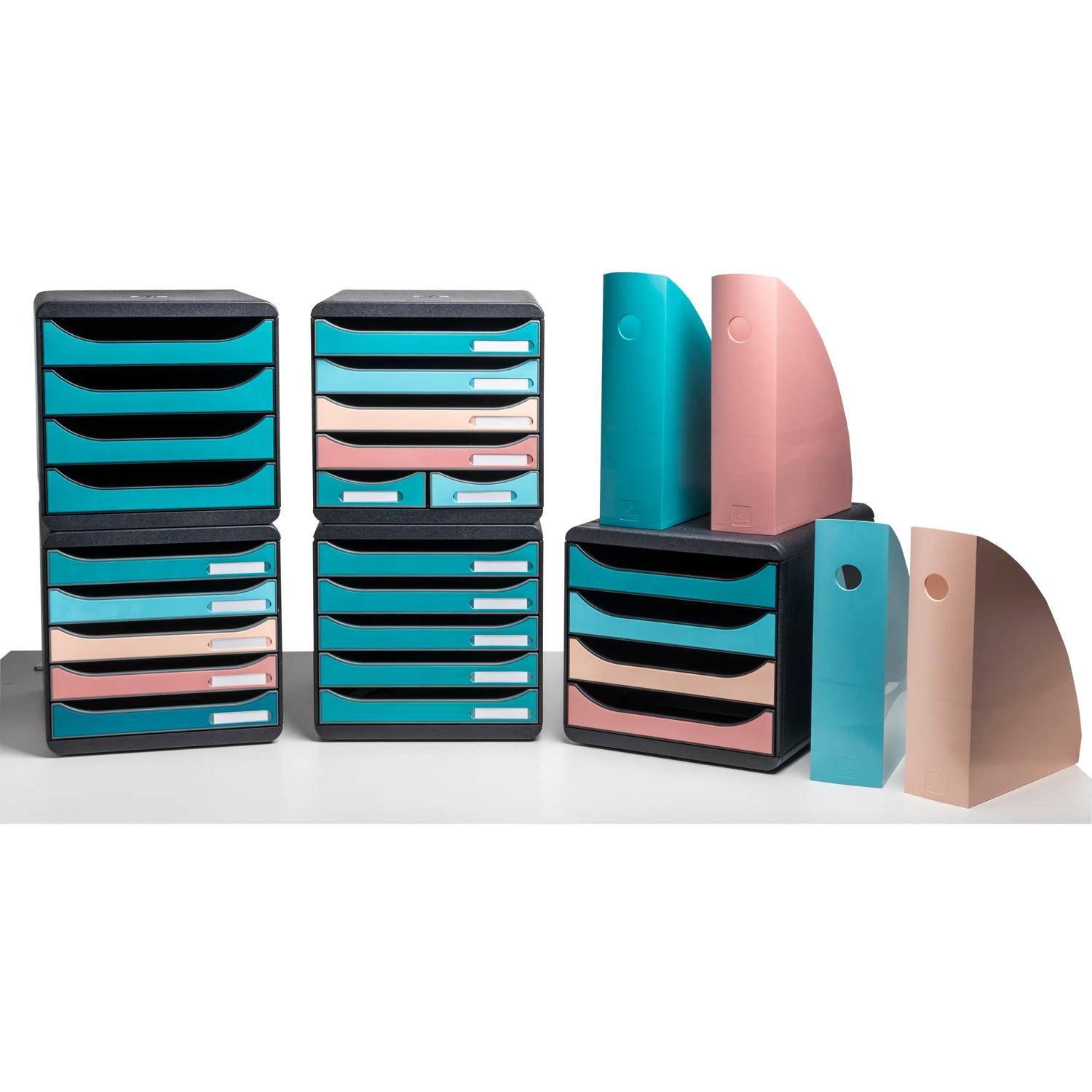 Exacompta Set mit 4 Mag Cube, Stehsammler, Skandi - Farben sortiert - 182606SETD