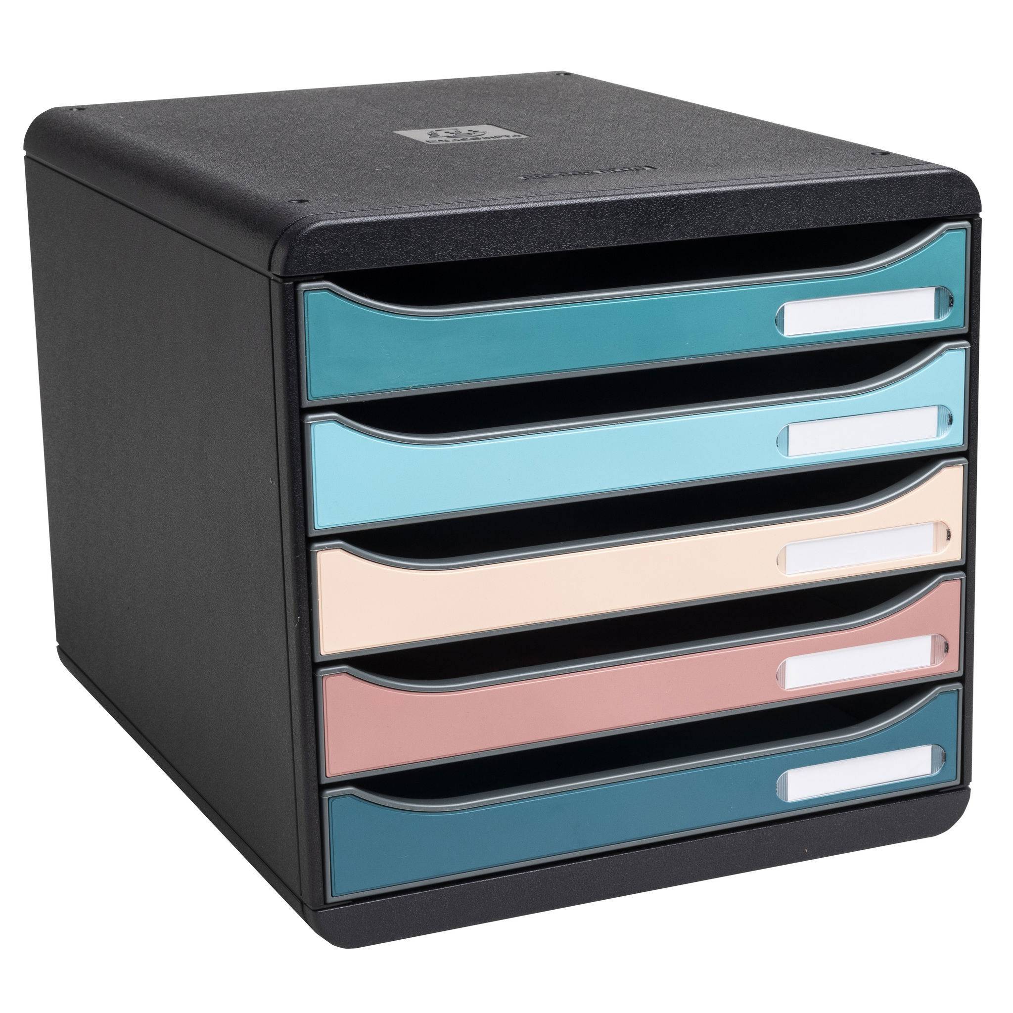 Exacompta Big Box, Schubladenbox mit 5 Schubladen, Skandi - sortiert - 309606D