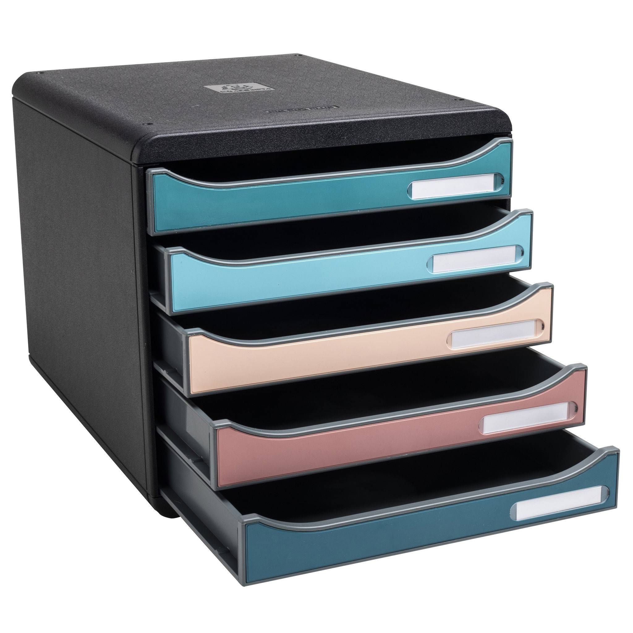 Exacompta Big Box, Schubladenbox mit 5 Schubladen, Skandi - sortiert - 309606D