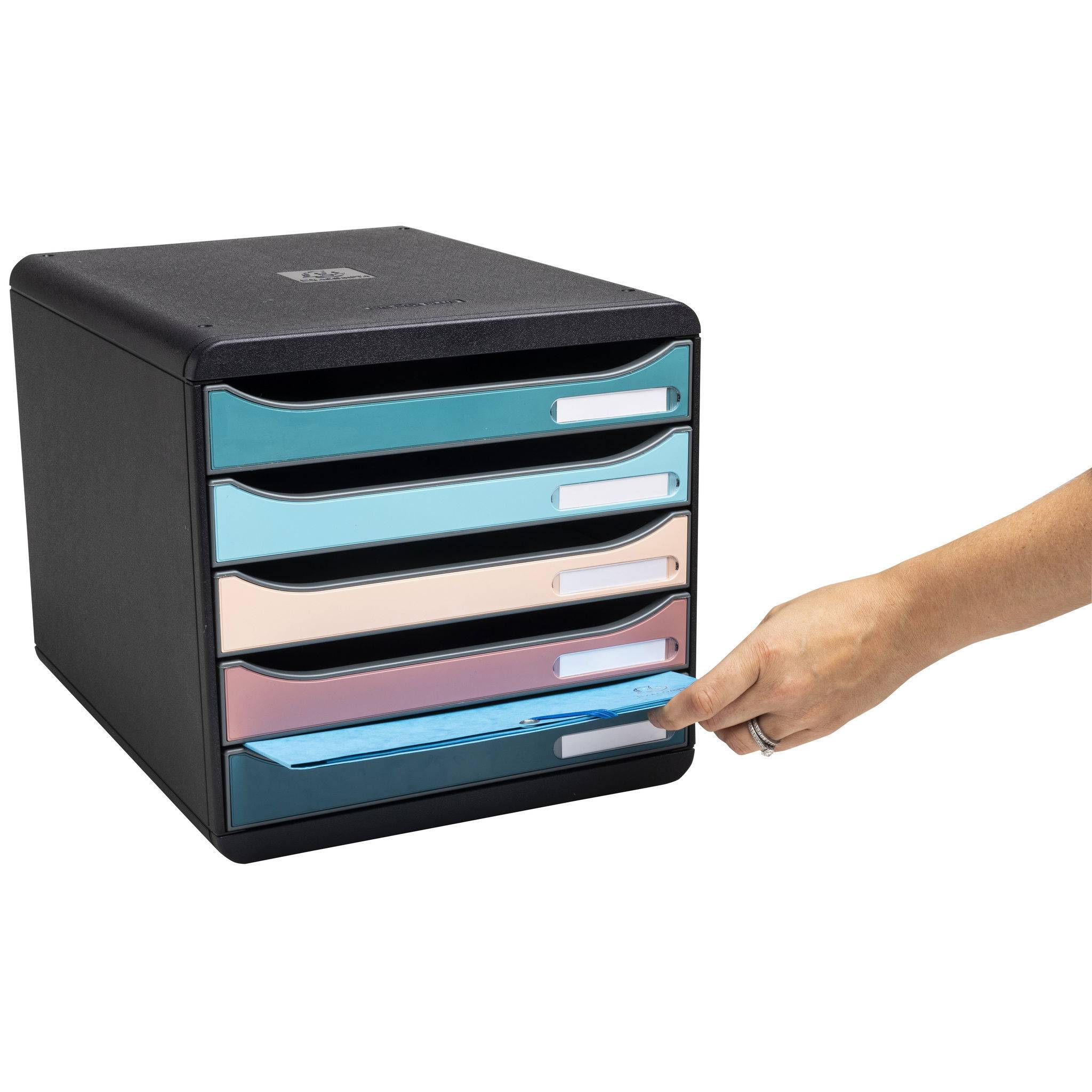 Exacompta Big Box, Schubladenbox mit 5 Schubladen, Skandi - sortiert - 309606D